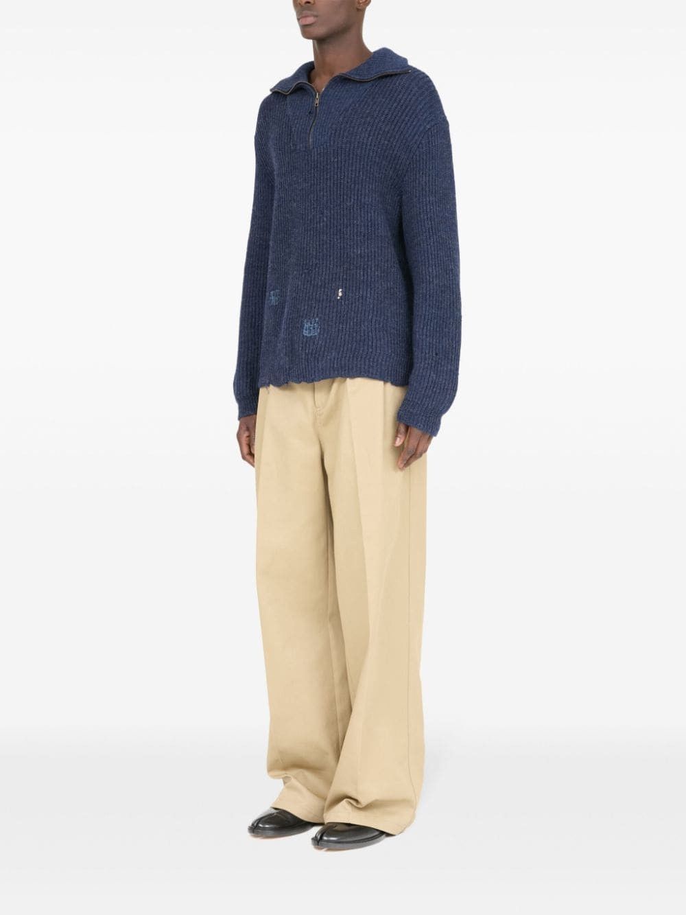 Maison Margiela oc11z0925 Summer Shetland Sweater in Blue Size US M / EU 48-50 / 2 - 6 Thumbnail