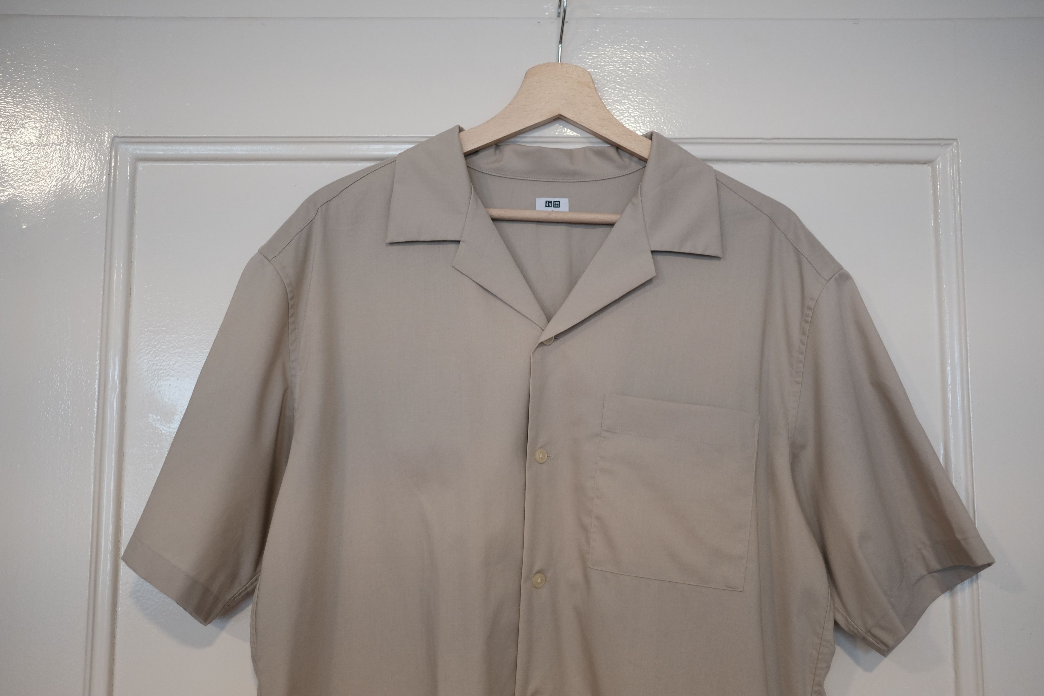 Uniqlo Uniqlo Modal Cotton Open Collar Short Sleeve Shirt beige S Size US S / EU 44-46 / 1 - 2 Thumbnail