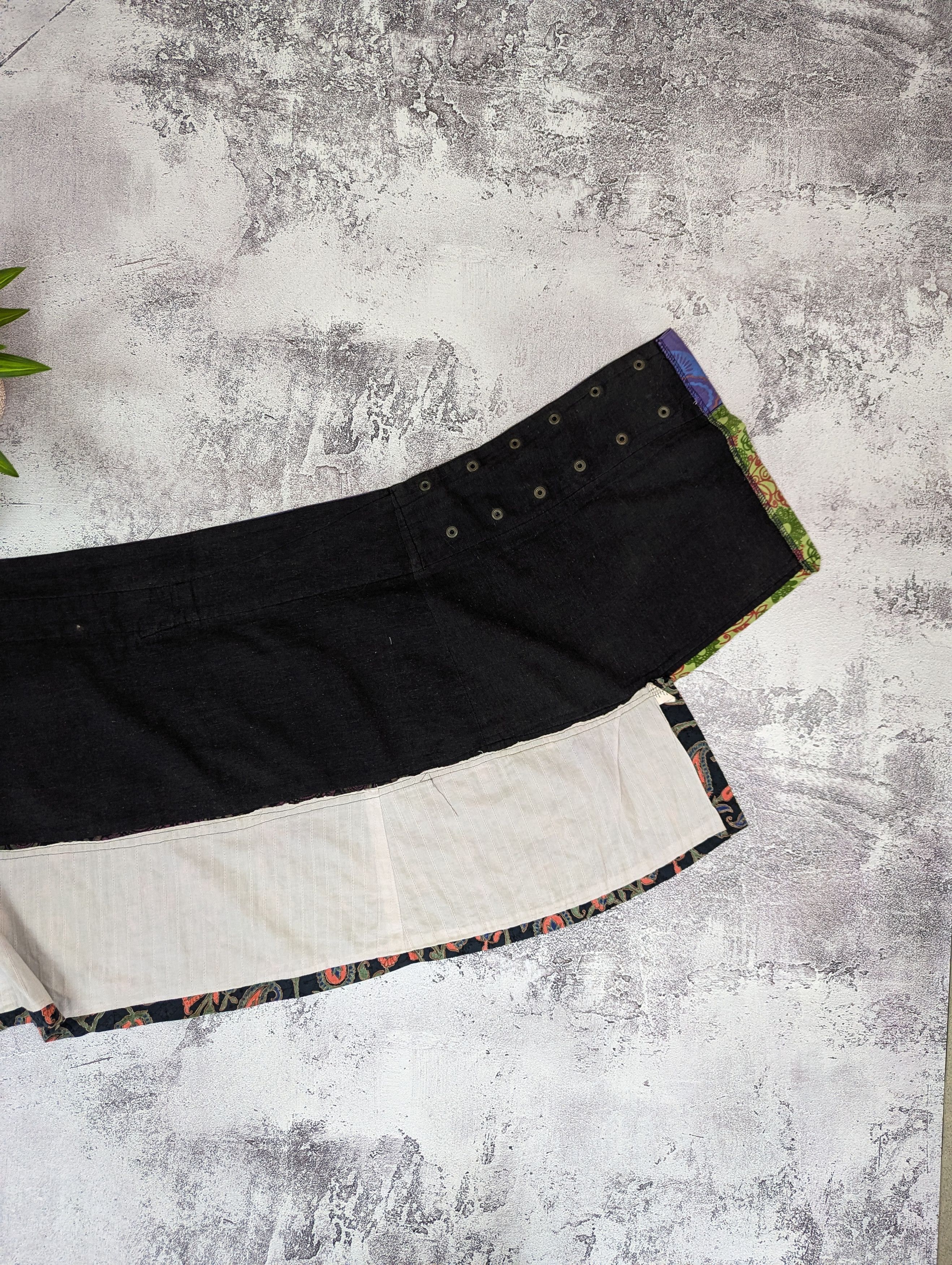 Japanese Brand VTG Japanese Patchwork Wrap Skirt Boho Fairy M/L Size 31" - 10 Thumbnail