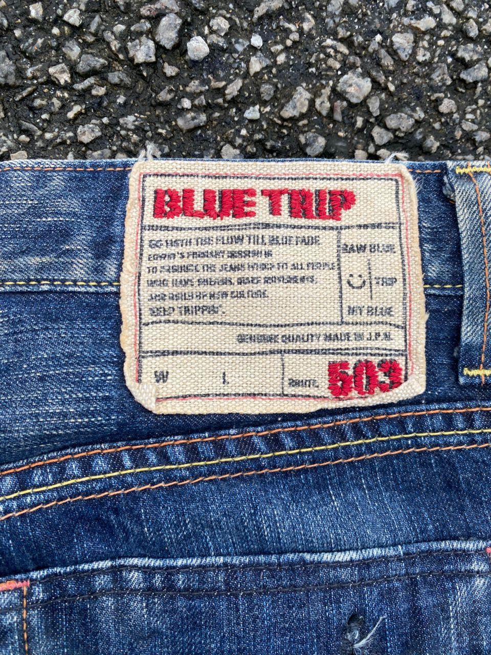 Edwin 💥FLARE💥VINTAGE EDWIN 503 BLUE TRIP DISTRESSED DENIM Size US 32 / EU 48 - 12 Thumbnail