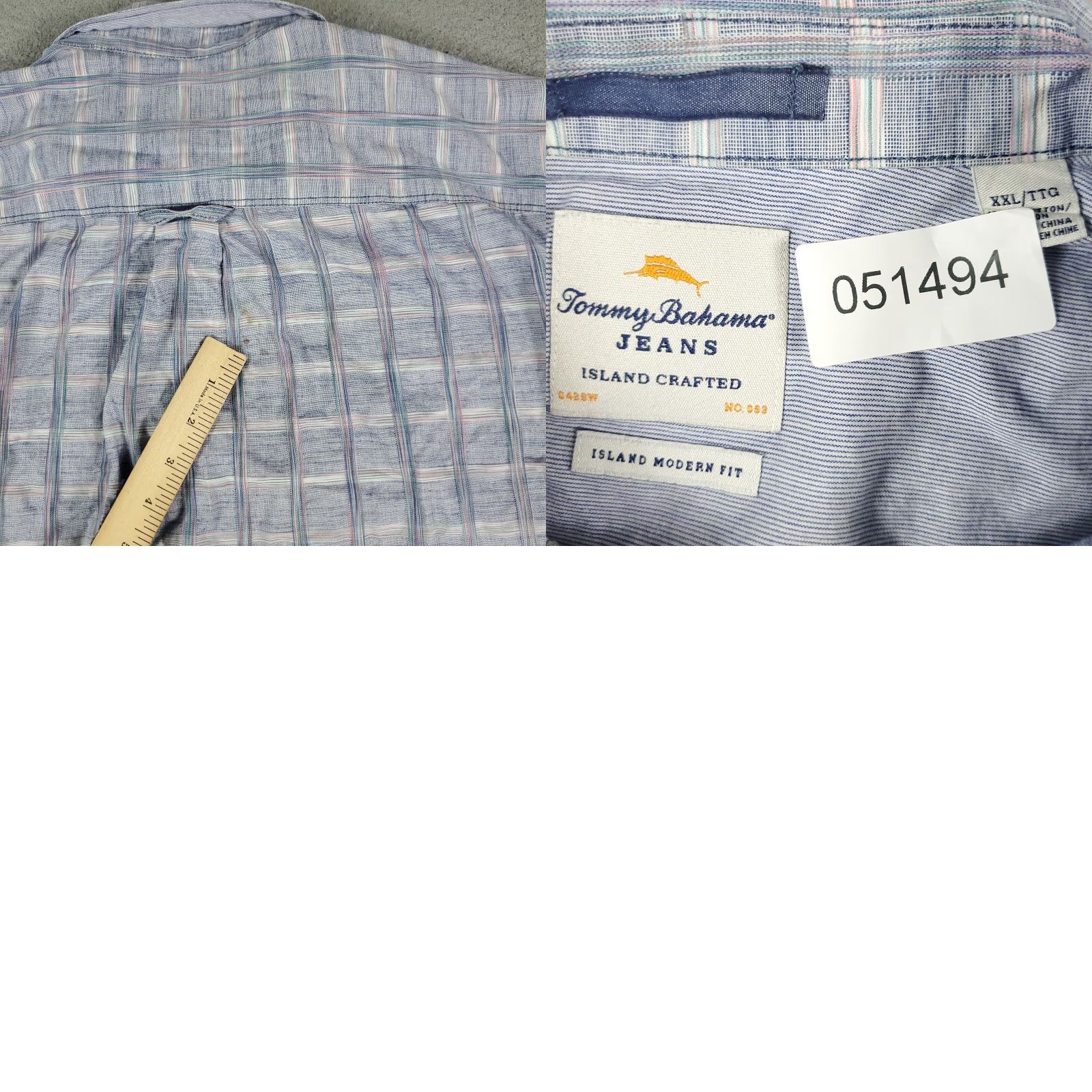 Tommy Bahama Tommy Bahama Shirt Mens 2XL Gray Plaid Long Sleeve Pocket Button-Up Casual Business Travel Wedding Mens Size US XXL / EU 58 / 5 - 8 Thumbnail