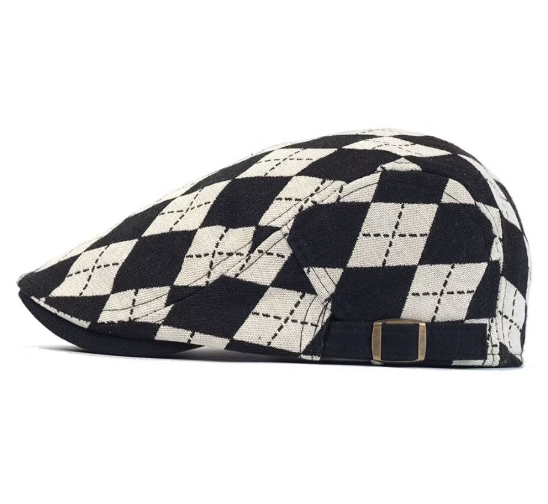 Japanese Brand 💥Retro lattice newsboy Black and White Hat Size ONE SIZE - 3 Thumbnail