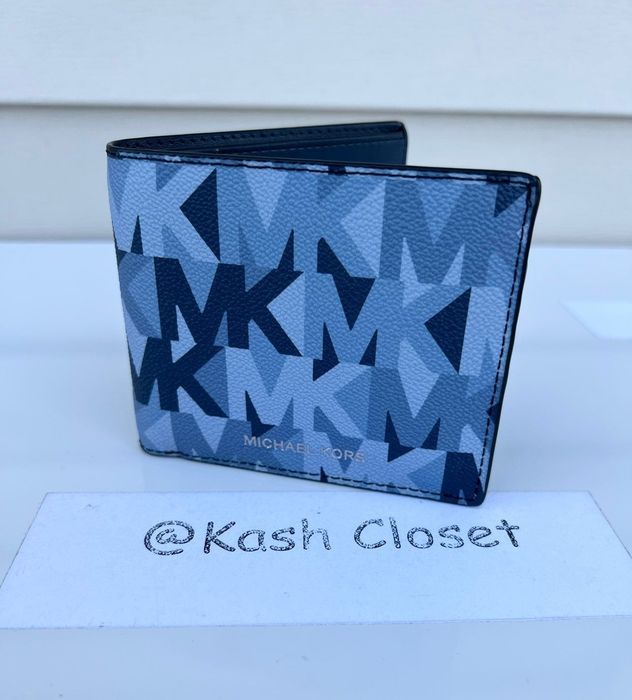 Michael Kors Michael Kors Mens Wallet Cooper Bifold MK Signature Denim