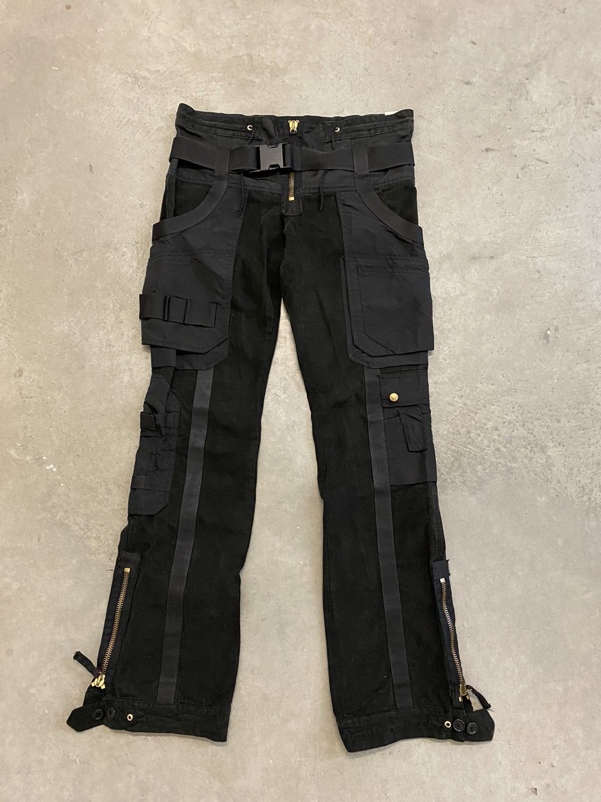image of Jean Paul Gaultier Bondage Parachute Cargos Aw2003 in Black, Men's (Size 32)