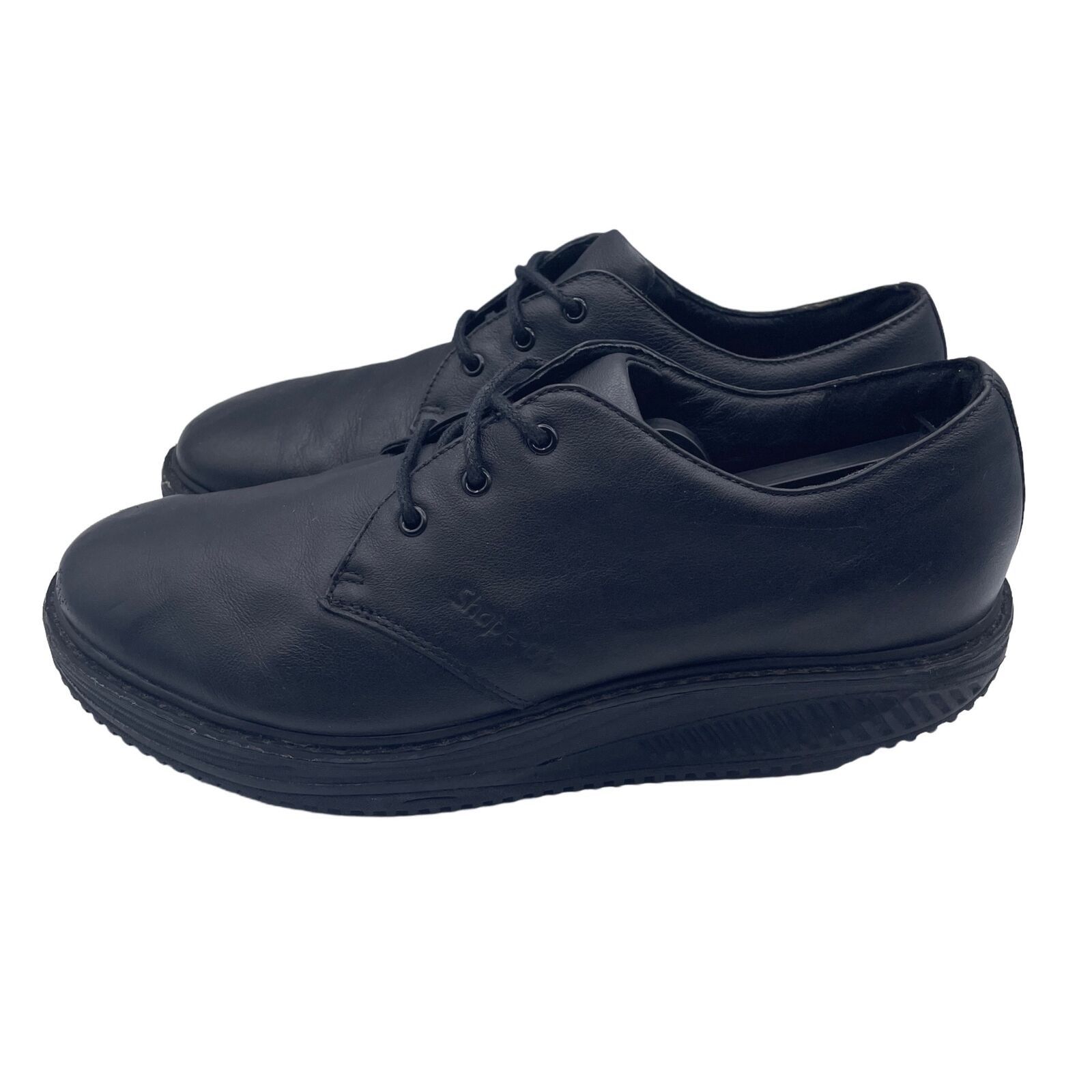 Skechers Shape Ups Work Black Leather Shoe Womens Size 9.5