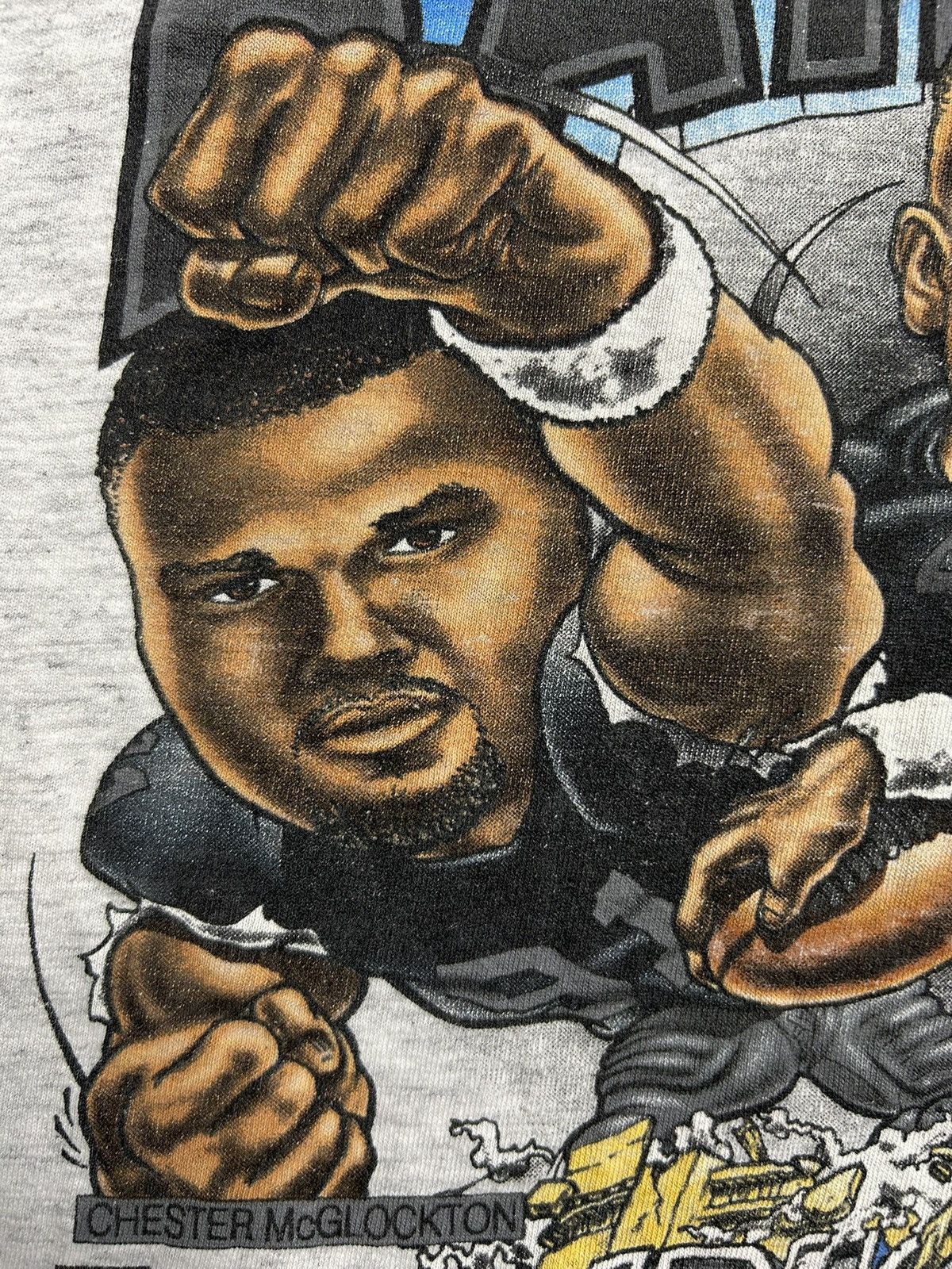 Vintage Vintage 90s Oakland Raiders Wrecking Crew Tee Caricature Size US XL / EU 56 / 4 - 7 Thumbnail