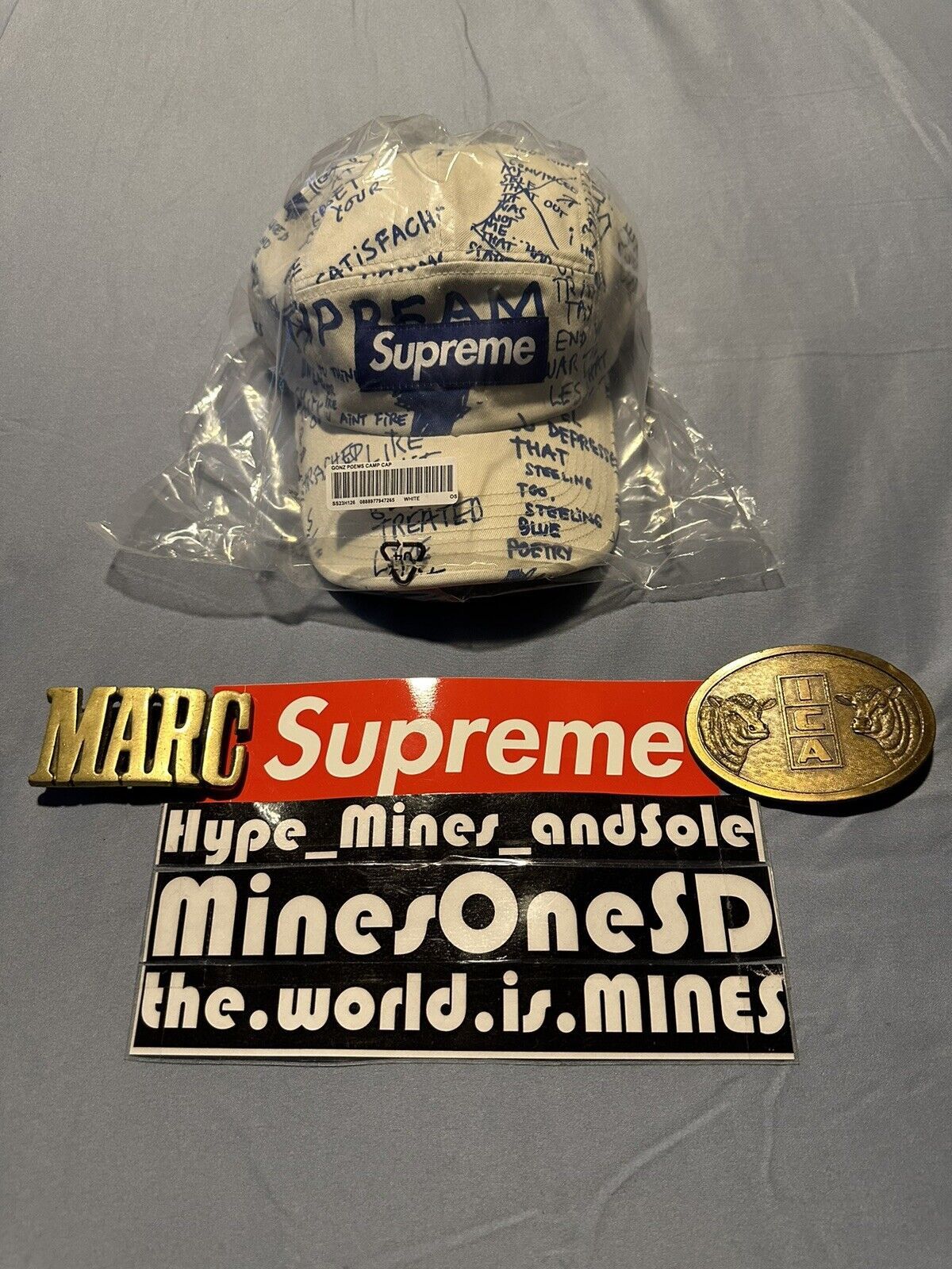 Supreme NWT Supreme x Gonz Poems Camp Cap - White | Grailed