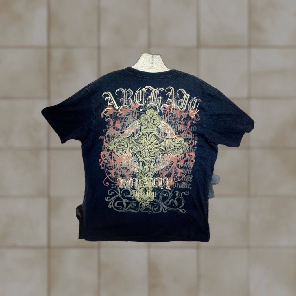 Affliction VINTAGE Affliction Men's T-Shirt Large Black Graphic Print MMA Goth Cyber 2000s Unisex Size US L / EU 52-54 / 3 - 1 Thumbnail