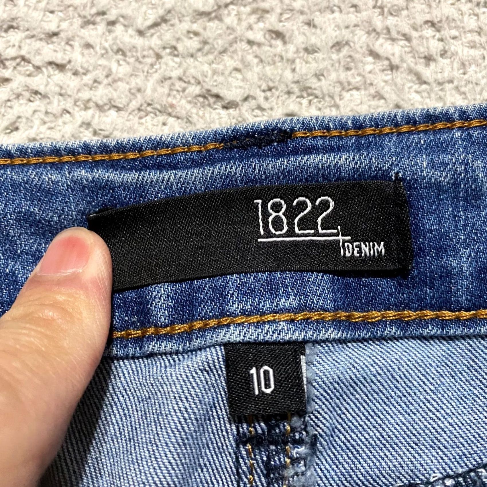 Vintage 1822 Denim Womens Jeans Blue Medium Wash Bootcut High Rise Raw Hem sz 10 Size 32" / US 10 / IT 46 - 3 Thumbnail