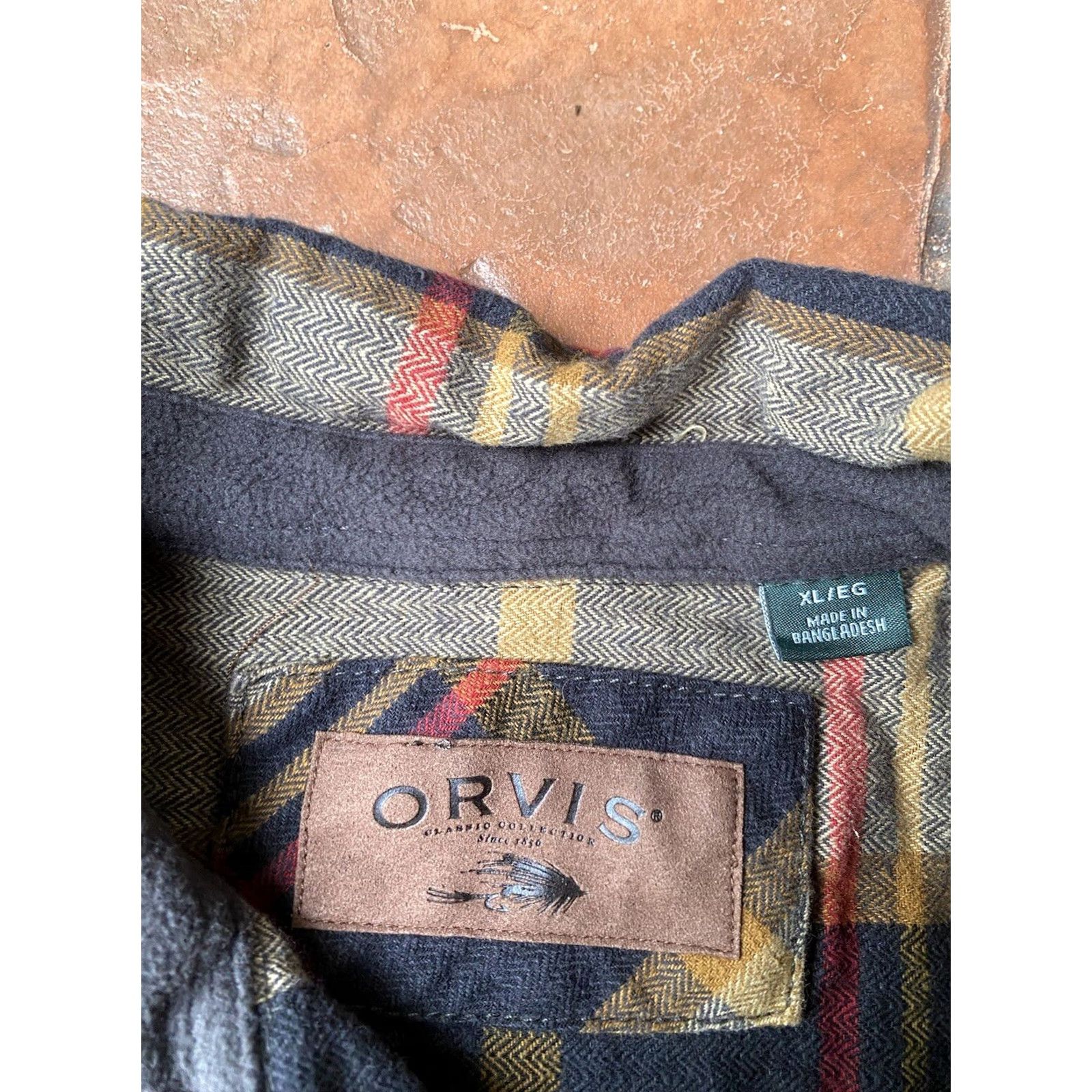 Orvis Orvis Shirt Men XL Flannel Plaid Heavyweight Button Long Sleeve Button-Up Casual Car Travel Workwear Multicolor Cotton Size US XL / EU 56 / 4 - 2 Thumbnail