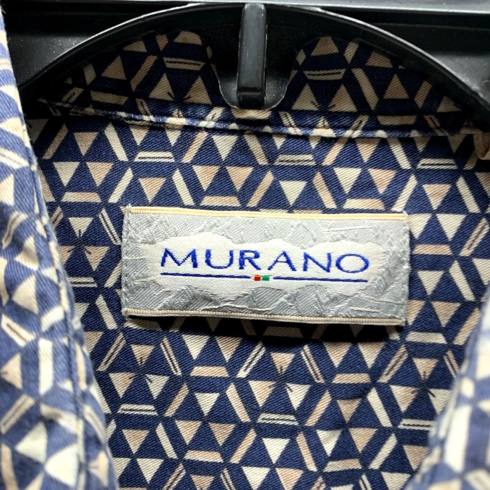 Murano VINTAGE Murano Shirt Mens Short Sleeve Button-Up Geometric Hawaiian Blue Brown 90s Style Medium Shirt Mens Dirty Size US M / EU 48-50 / 2 - 6 Thumbnail