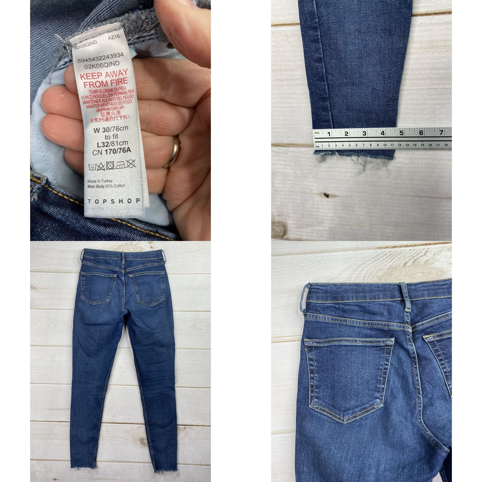 Topshop Topshop Jamie Jeans Womens Skinny Dark Wash 30 5-Pocket Denim Stretch Pocket Design Slim Modern Fit Womens Jeans Size 30" / US 8 / IT 44 - 8 Thumbnail