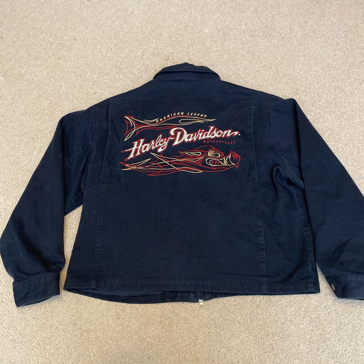Harley Davidson × Vintage Harley Davidson Road Hog Detroit Style Cropped Work Jacket Size US L / EU 52-54 / 3 - 2 Thumbnail