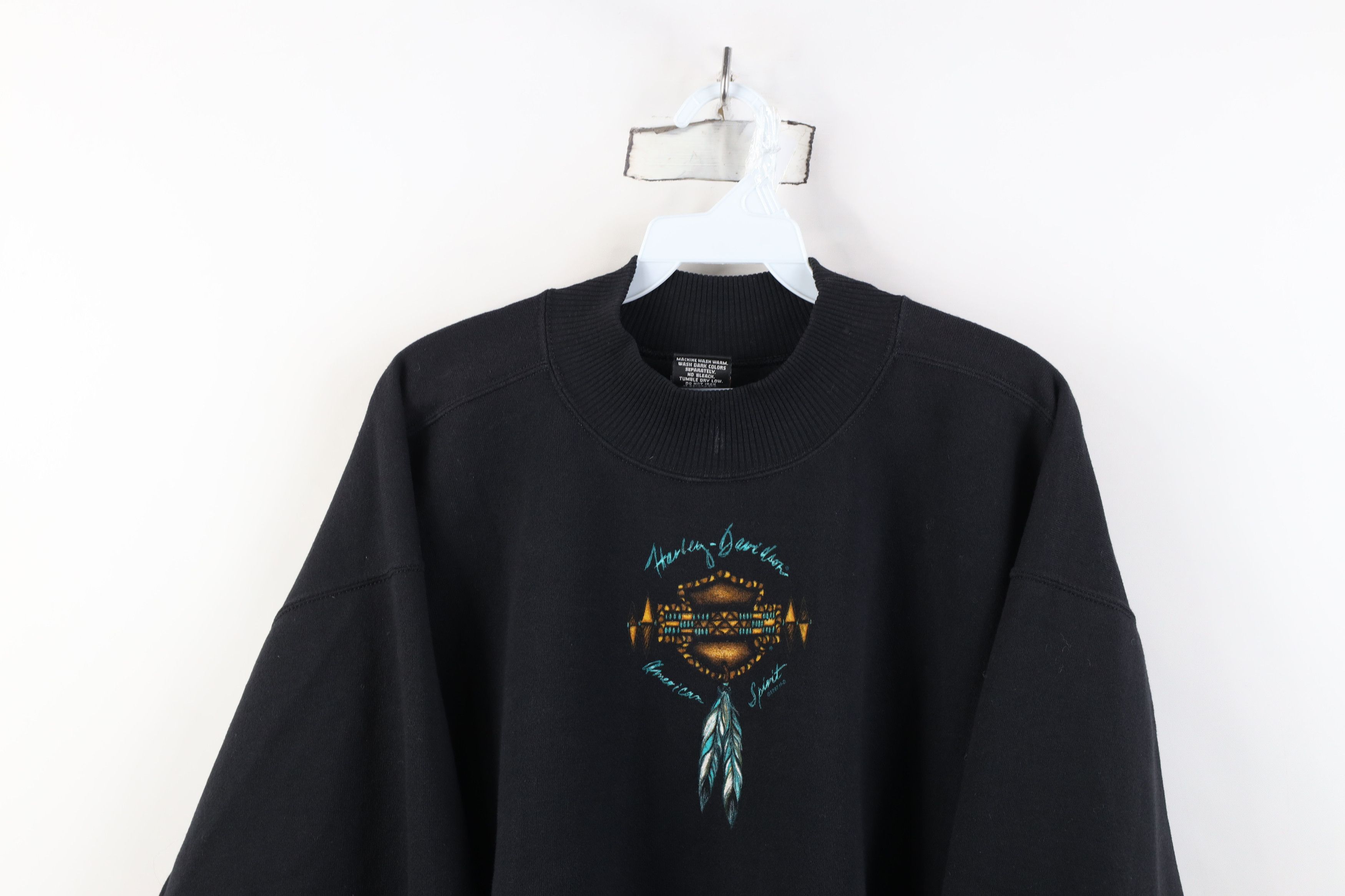 Harley Davidson Vintage 90s Harley Davidson American Mock Neck Sweatshirt Size XL / US 12-14 / IT 48-50 - 2 Thumbnail