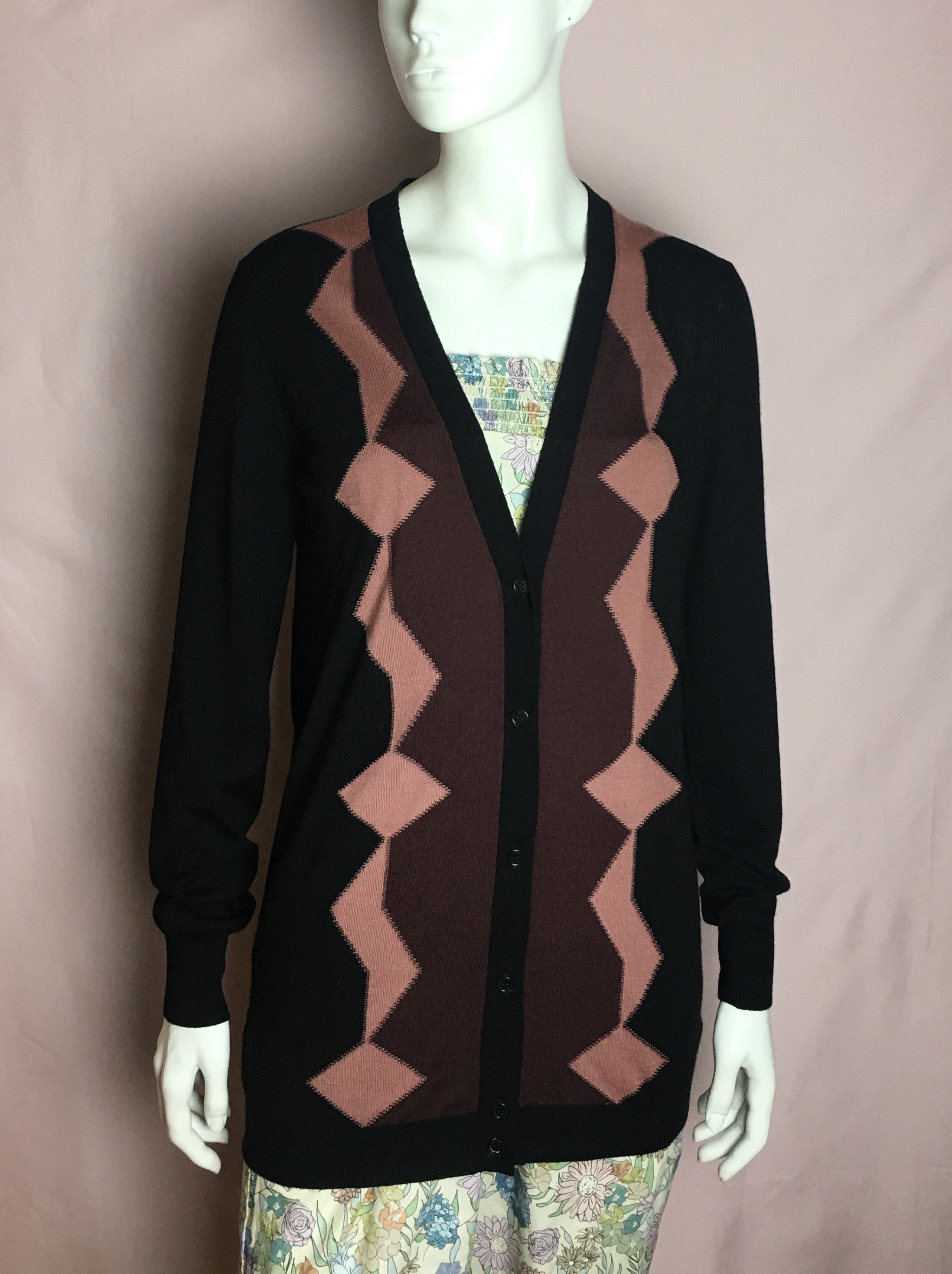 Marni MARNI Virgin Wool Vintage Style Zigzag Cardigan IT 42 Size M / US 6-8 / IT 42-44 - 1 Thumbnail