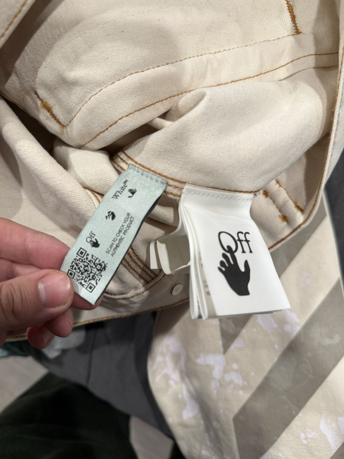 Off-White Off White Beige Painter Denim Jacket Size US XL / EU 56 / 4 - 7 Thumbnail