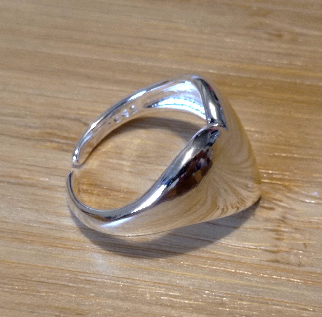 Designer × Vintage Punk Mirror Shine Heart Shape 925 Silver Ring Unique Rave Size ONE SIZE - 2 Thumbnail