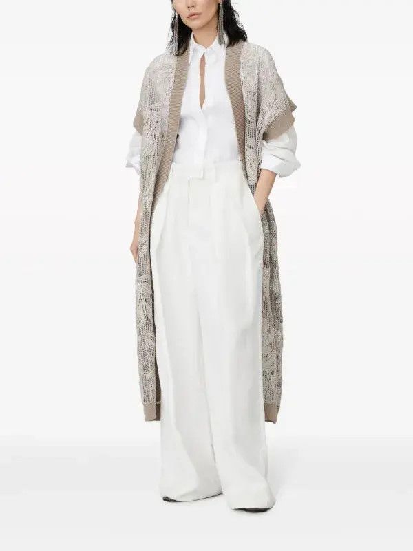 Brunello Cucinelli o1w1db10825 Blouse in White Size S / US 4 / IT 40 - 4 Thumbnail