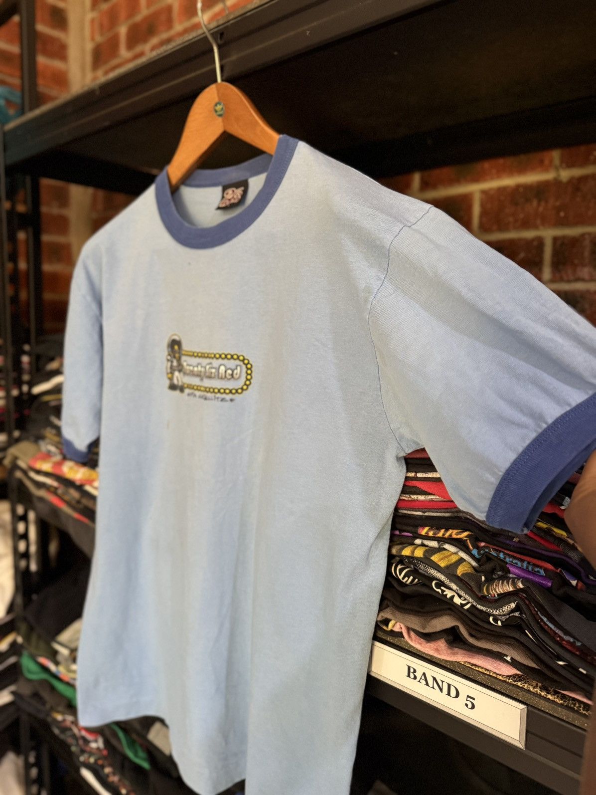 Band Tees × Vintage Vintage 90s Twenty Six Red X Elvis Via Satellite Faded Tee Size US L / EU 52-54 / 3 - 7 Thumbnail