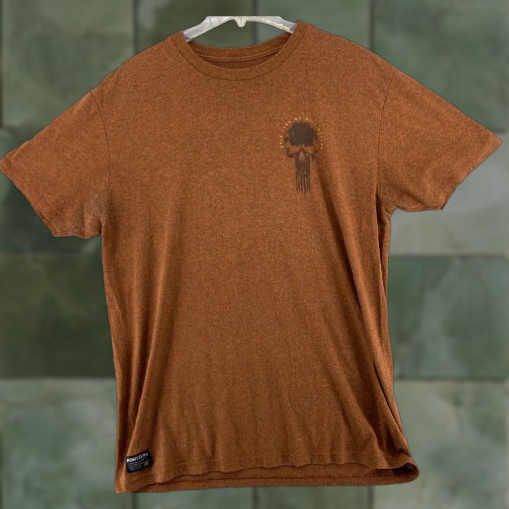 Vintage Howitzer Patriot MFG Mens TShirt XL Brown Skull This Flag We Will Defend Size US XL / EU 56 / 4 - 1 Thumbnail