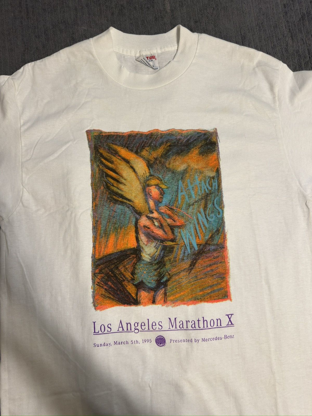 Vintage Vintage 1995 Los Angeles City Marathon T Shirt Mens Size L Size US L / EU 52-54 / 3 - 2 Thumbnail