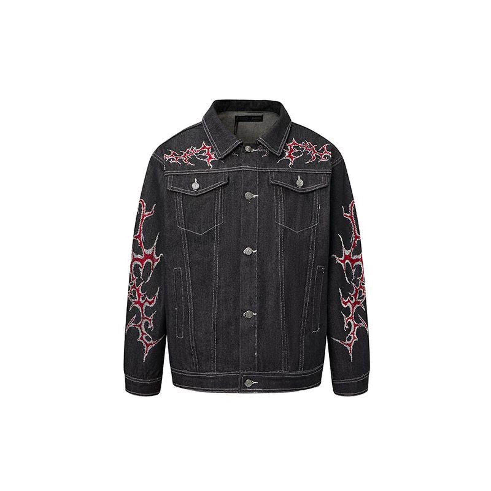 Vintage y2k Tribal Graphic-Pattern Denim Jacket Size US M / EU 48-50 / 2 - 1 Thumbnail