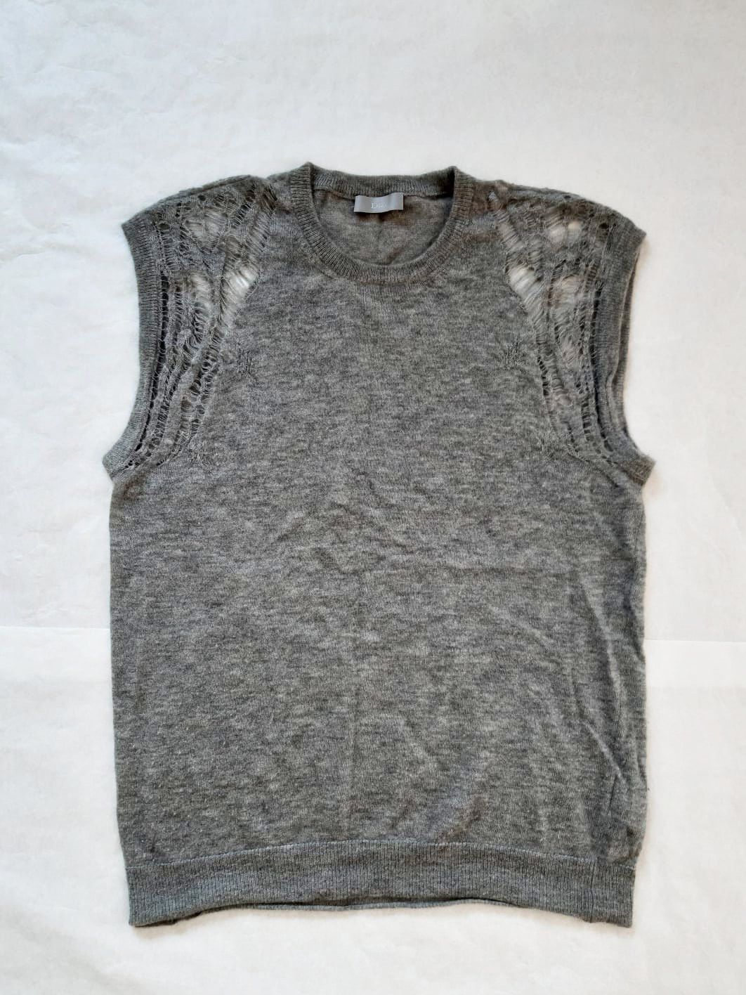 Dior × Hedi Slimane Dior Homme 100% Cashmere Grunge Knit Vest SS 2006 Runway Size US S / EU 44-46 / 1 - 2 Thumbnail