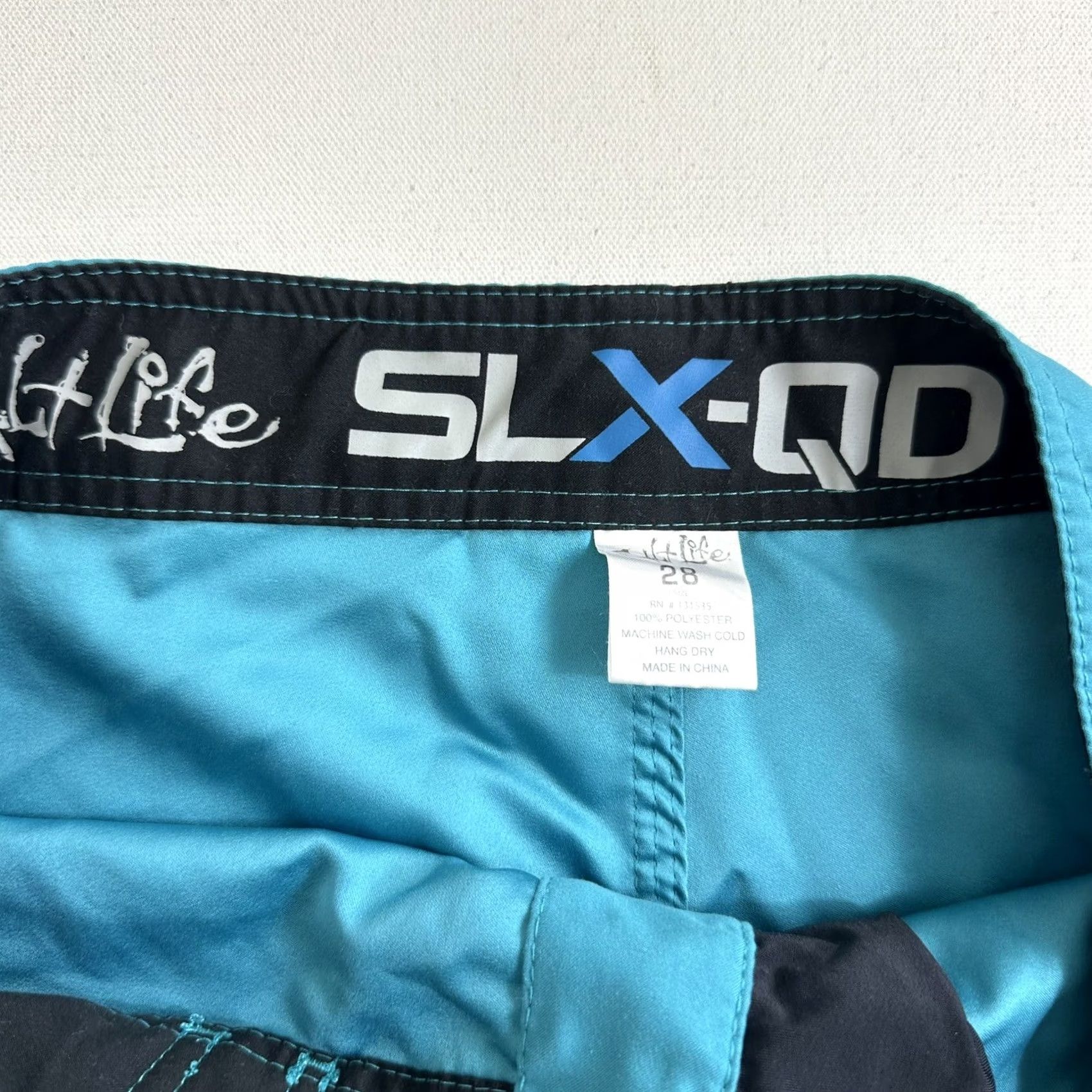 Vintage SALT LIFE Board Shorts Men Blue BOMBERZ SLX-QD 10” Inseam 28 Beach Pool Surf Lifeguard Recreational Training Water Polo Any Occasion Size US 28 / EU 44 - 7 Thumbnail