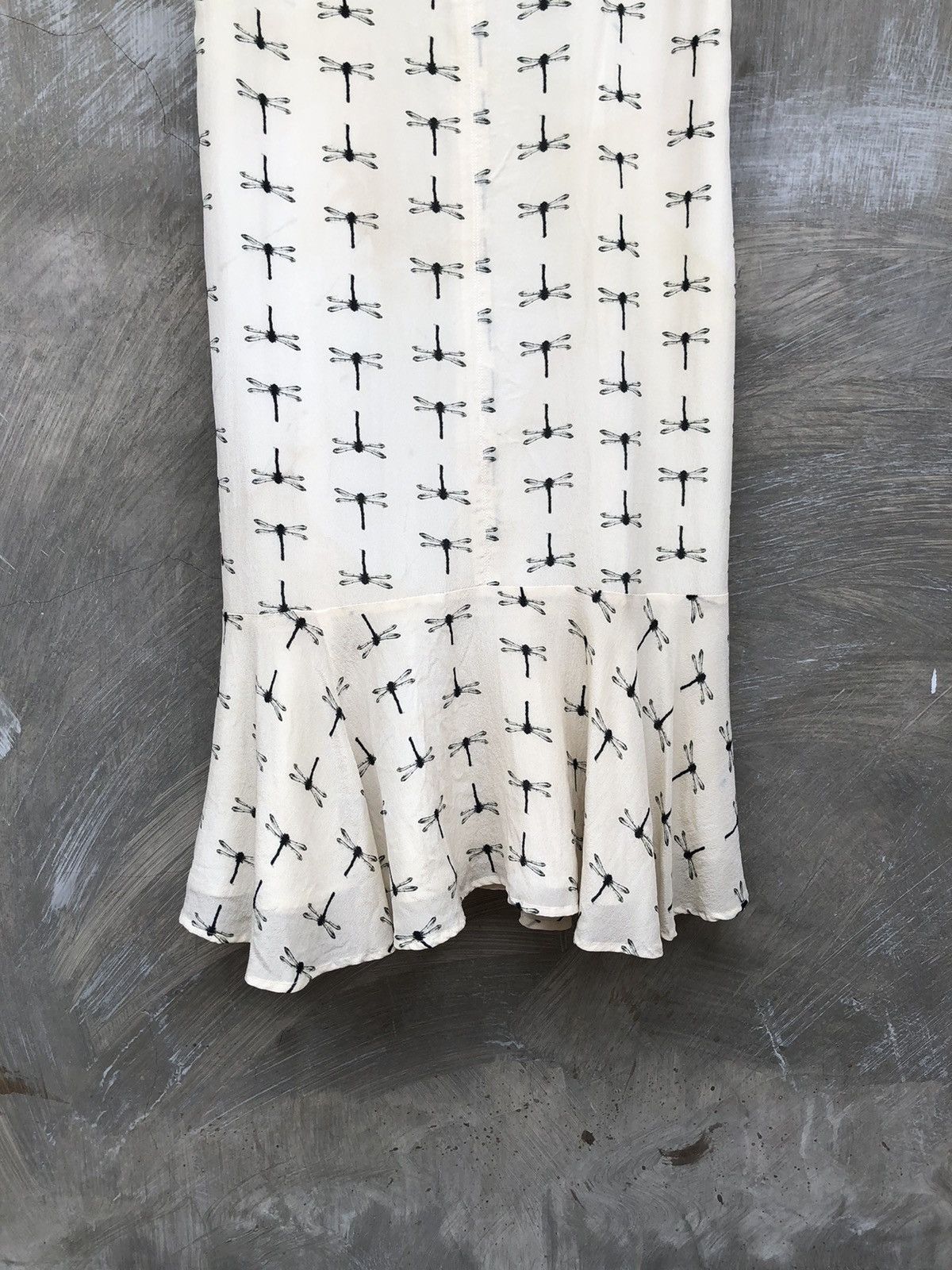 MAX&Co. MAX&Co Dragonfly Pattern Women White Midi Dress Size XS / US 0-2 / IT 36-38 - 11 Thumbnail