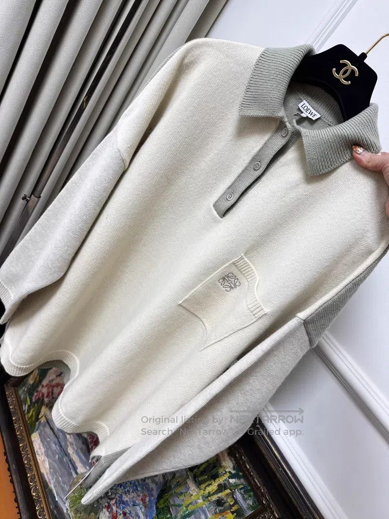 Loewe Loewe Cream Yellow and Pink Green Color Block Wool Pocket Size XS / US 0-2 / IT 36-38 - 3 Thumbnail