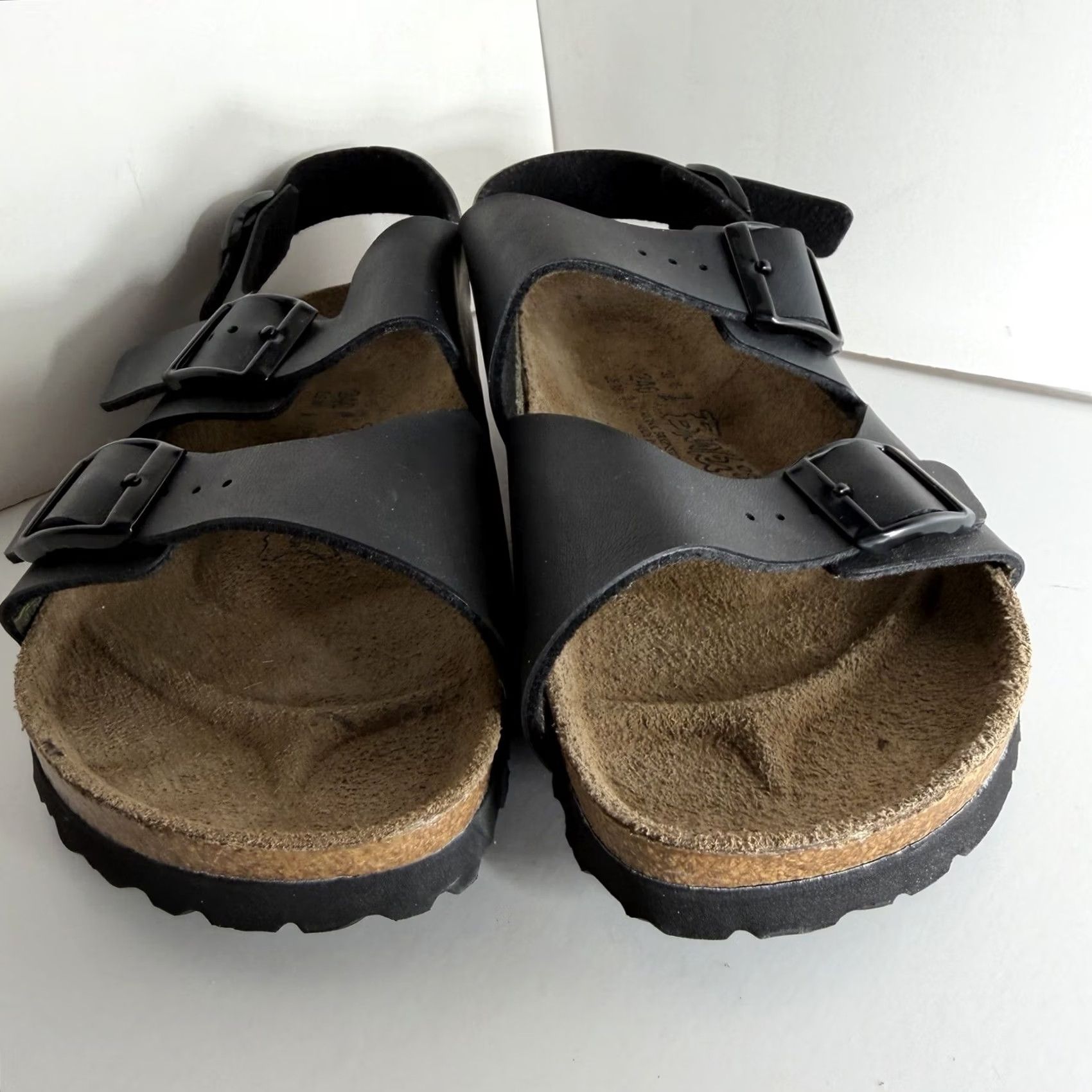 Birkenstock Birkenstock Birki Milano Sandals Black Size 6 Women Slingback Buckle Leather Flat Comfort Logo Adjustable Strap US 6 EU 37 Size US 5 / IT 35 - 4 Thumbnail