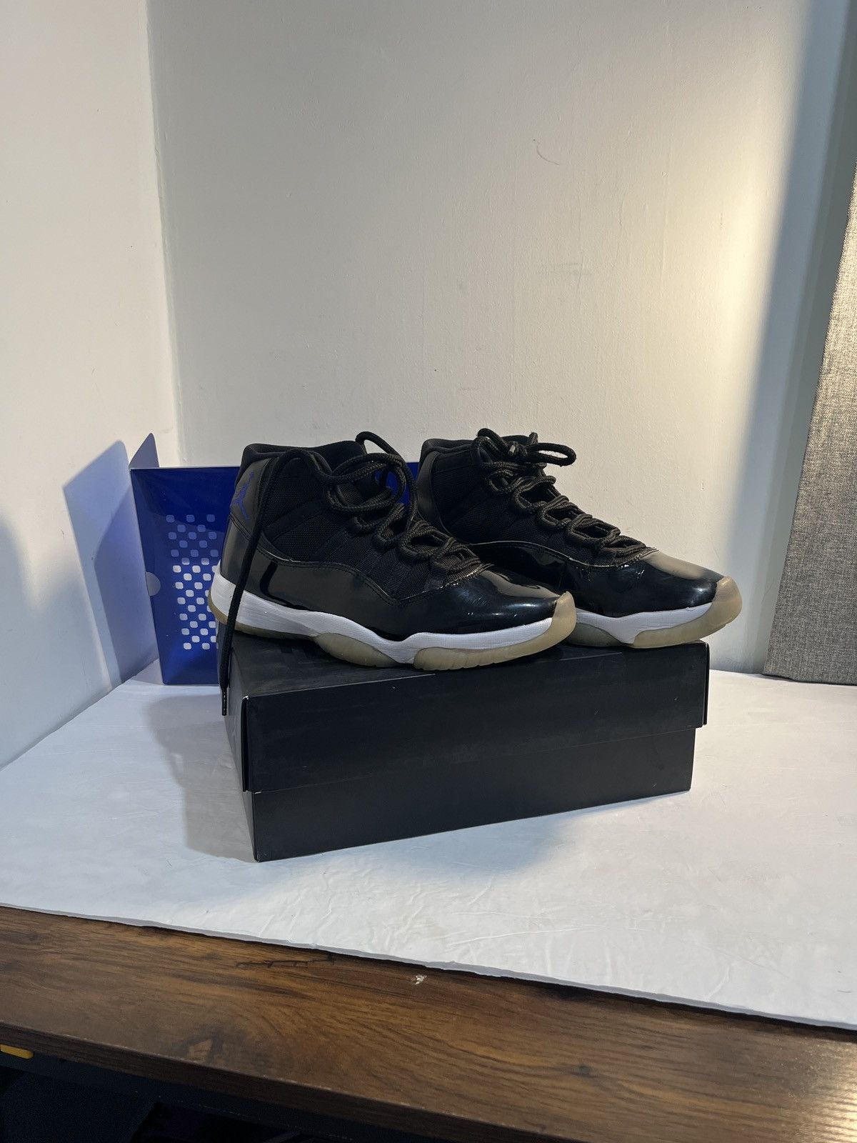 image of Jordan Nike 2016 Jordan 11 Retro Space Jam Size 9 Retired 45 Classic Shoes in Black, Men's