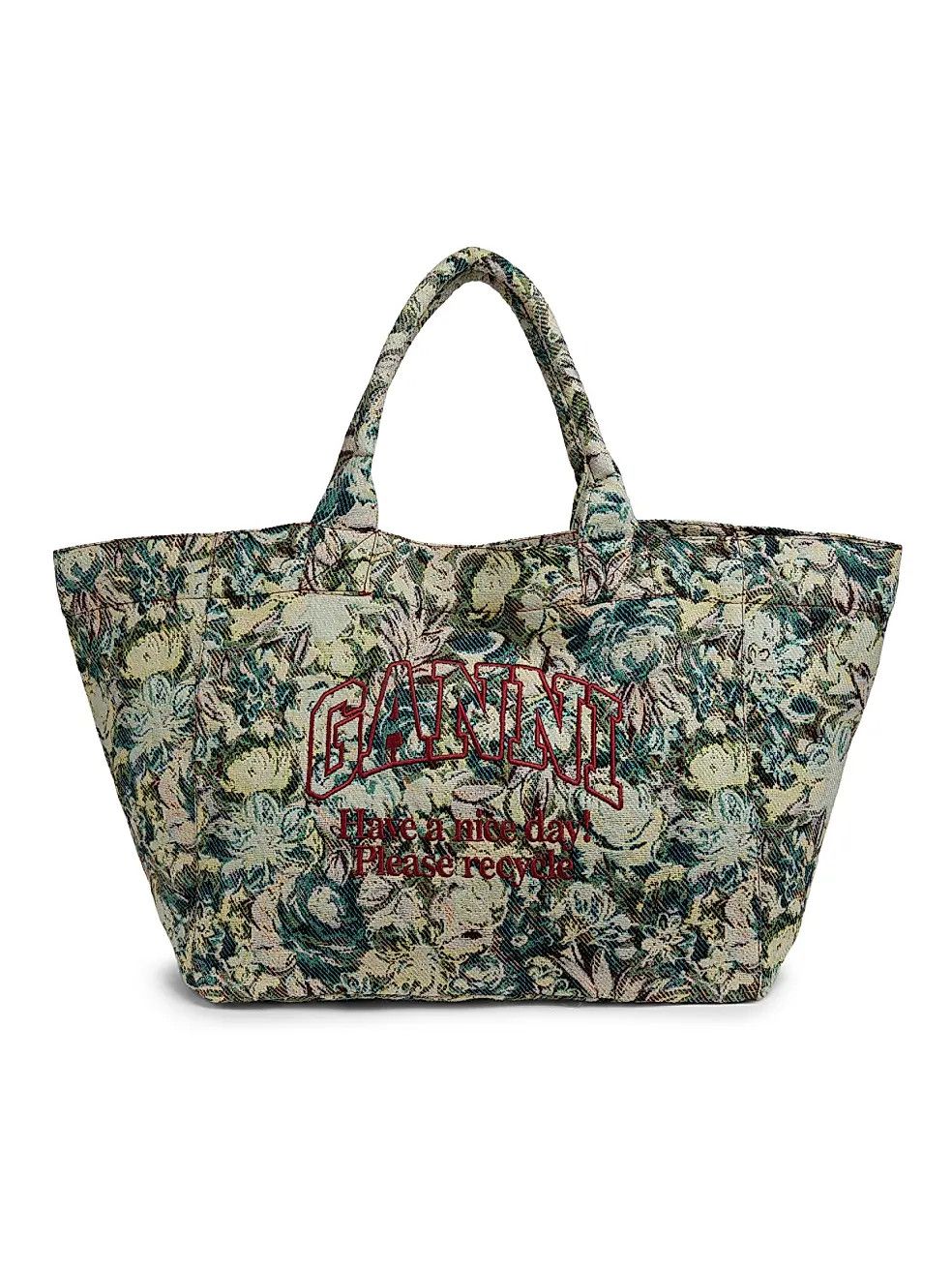 Ganni os11x0326 Size:OS / XXL Tapestry Shopper Tote Bag Multicolor Size ONE SIZE - 1 Thumbnail