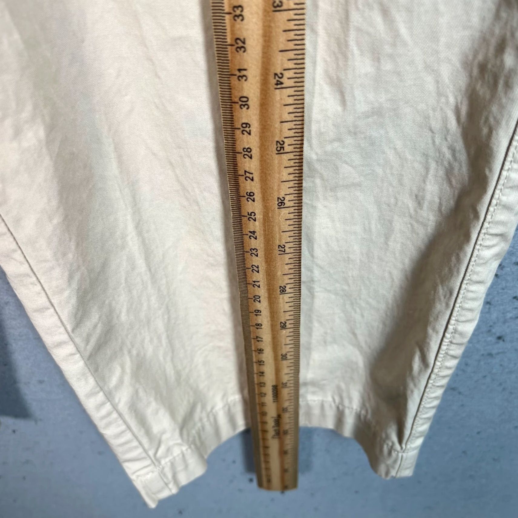 Banana Republic VINTAGE Banana Republic Womens Cropped Straight Leg Cotton Pants 0S Beige Size 25" / US 0 / IT 36 - 6 Thumbnail