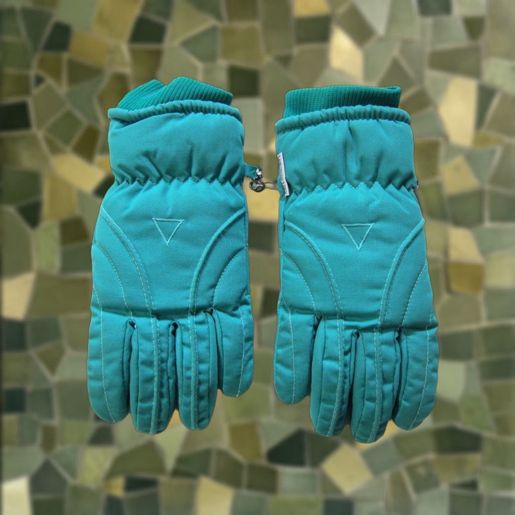 Vintage VINTAGE Saranac Glove Snow Ski Leather Green Small Moisture Lock Teal Turquoise Snow Glove Women? Size ONE SIZE - 1 Thumbnail
