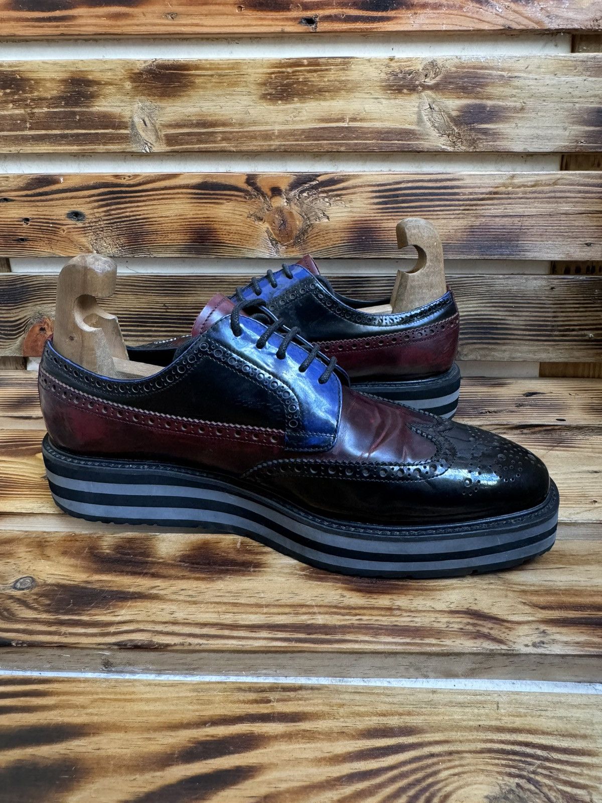 Prada Brogue platform leather derby Size US 8 / EU 41 - 6 Thumbnail
