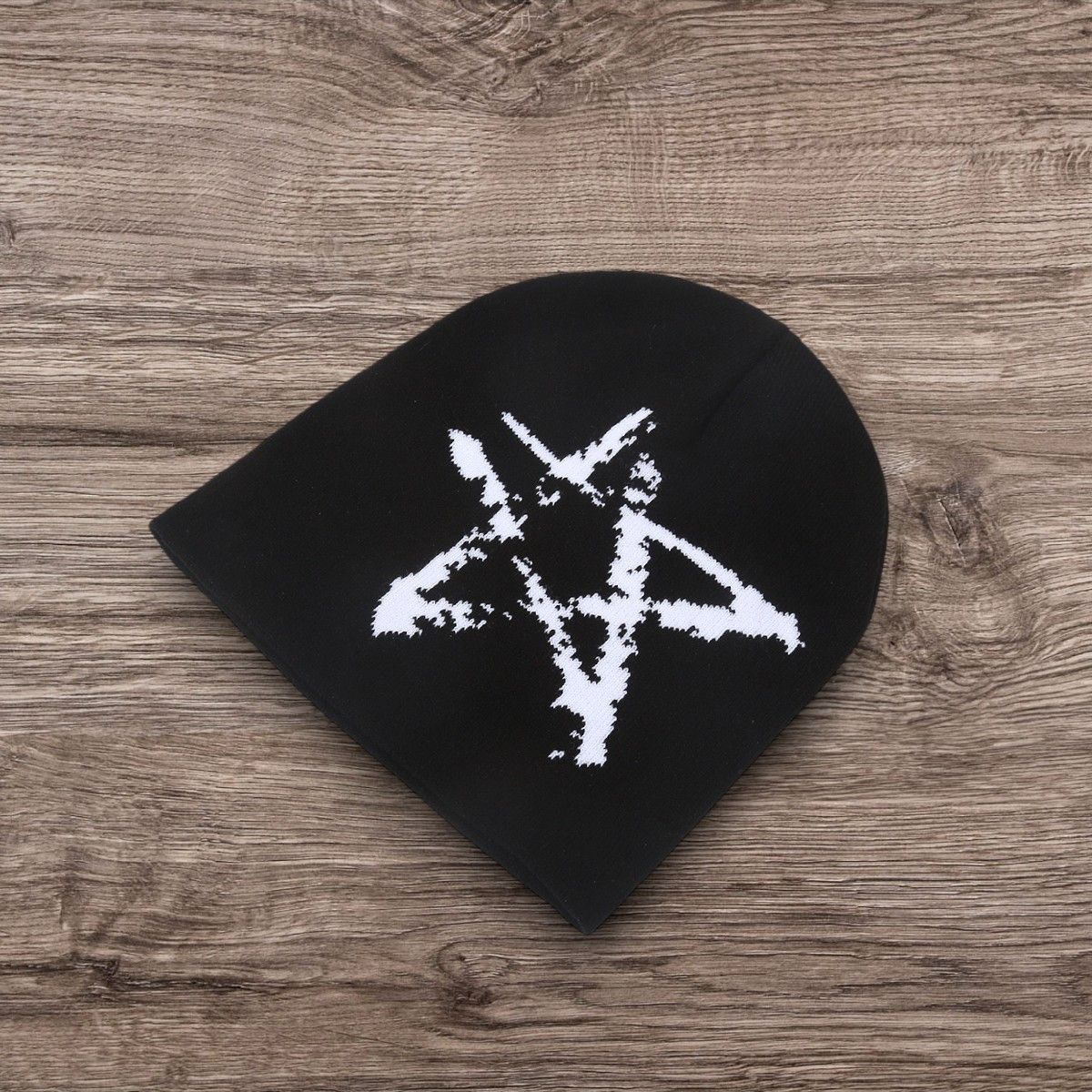 Other Punk Grunge Pentagram Beanie | ALT Opium Skull Skater Hat Size ONE SIZE - 1 Preview