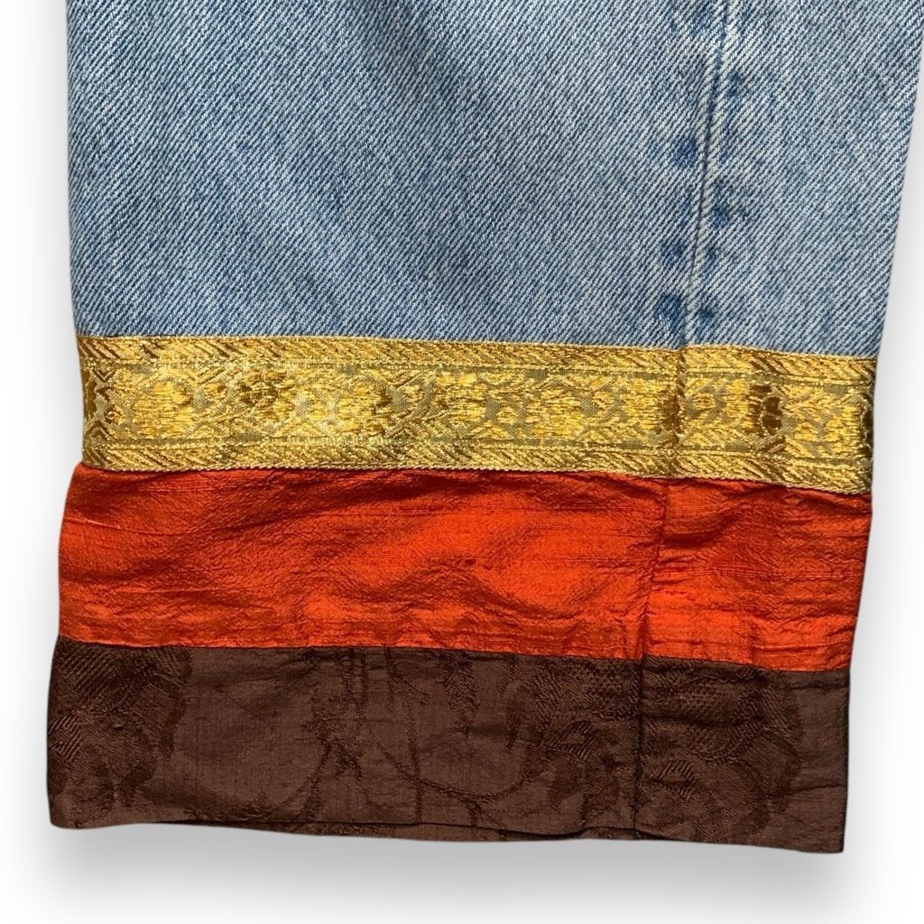 Levi's Levi’s x Nooshin 501 Jeans Brown Metallic Gold Embellished H Size 27" / US 4 / IT 40 - 4 Thumbnail