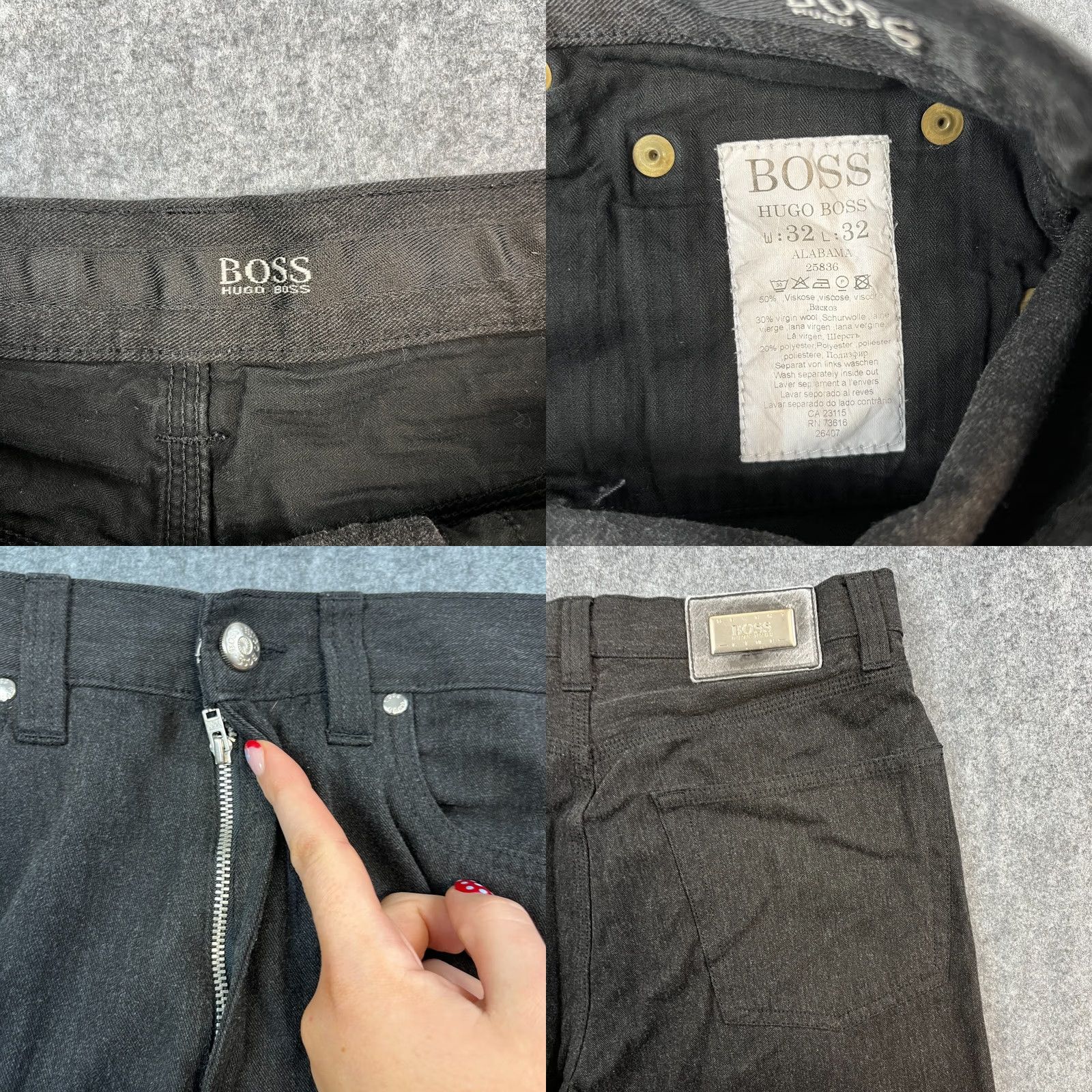 Hugo Boss VINTAGE Hugo Boss Jeans Regular Straight 30 32 Grey Dark 100% Cotton Mens Jeans 5-Pocket Design Vintage Size US 30 / EU 46 - 8 Thumbnail