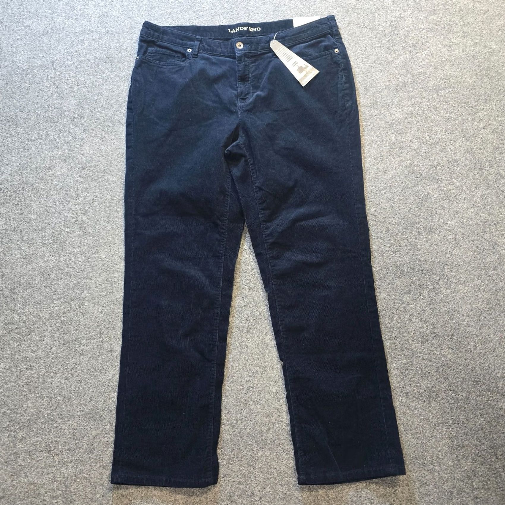 Lands' End Lands' End Pants Womens 16W Blue Mid Rise Straight Corduroy Capsule Preppy Pants Size 38" / US 16 / IT 52 - 2 Thumbnail