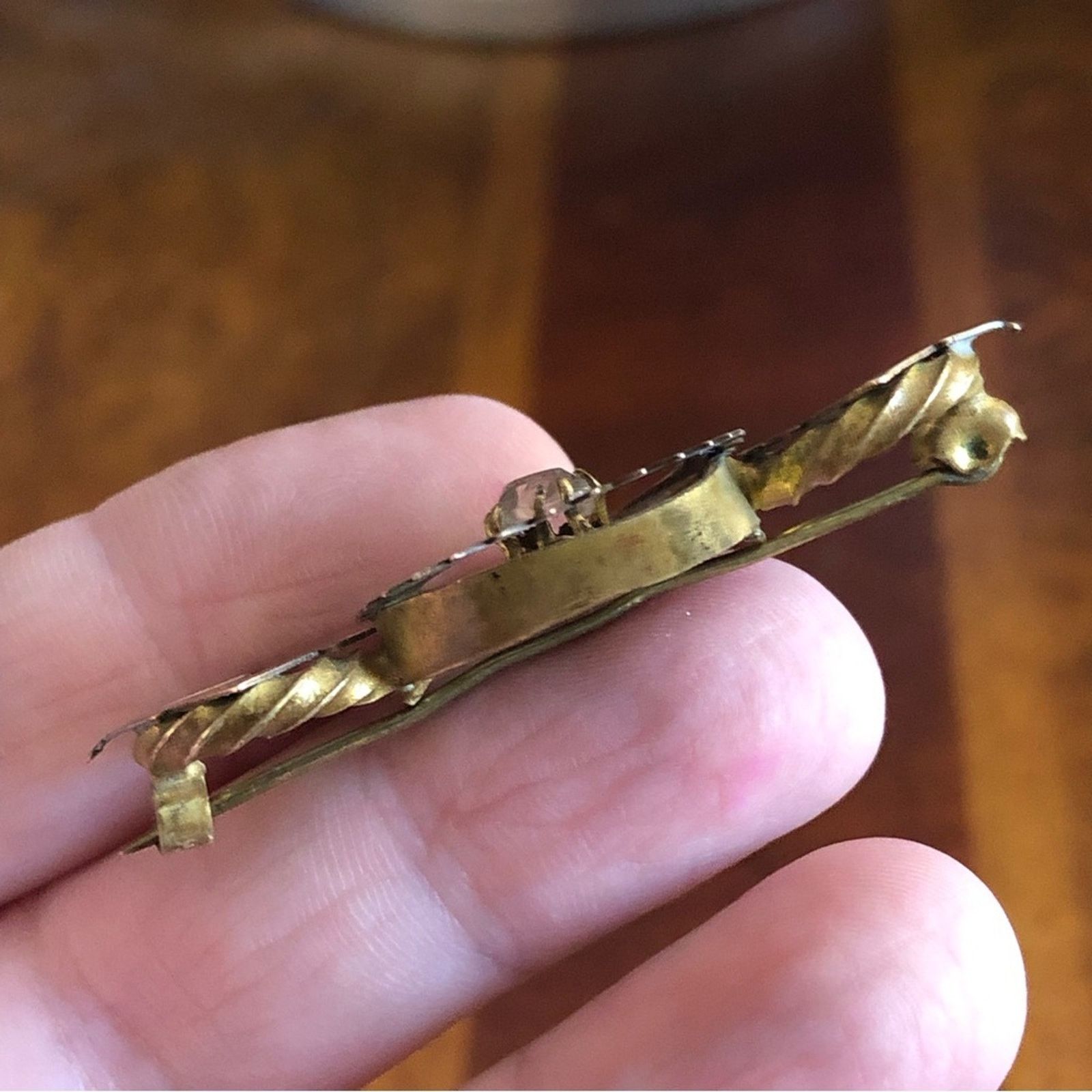 Other Antique Edwardian era Art Nouveau gilt metal c clasp brooch Size ONE SIZE - 4 Thumbnail