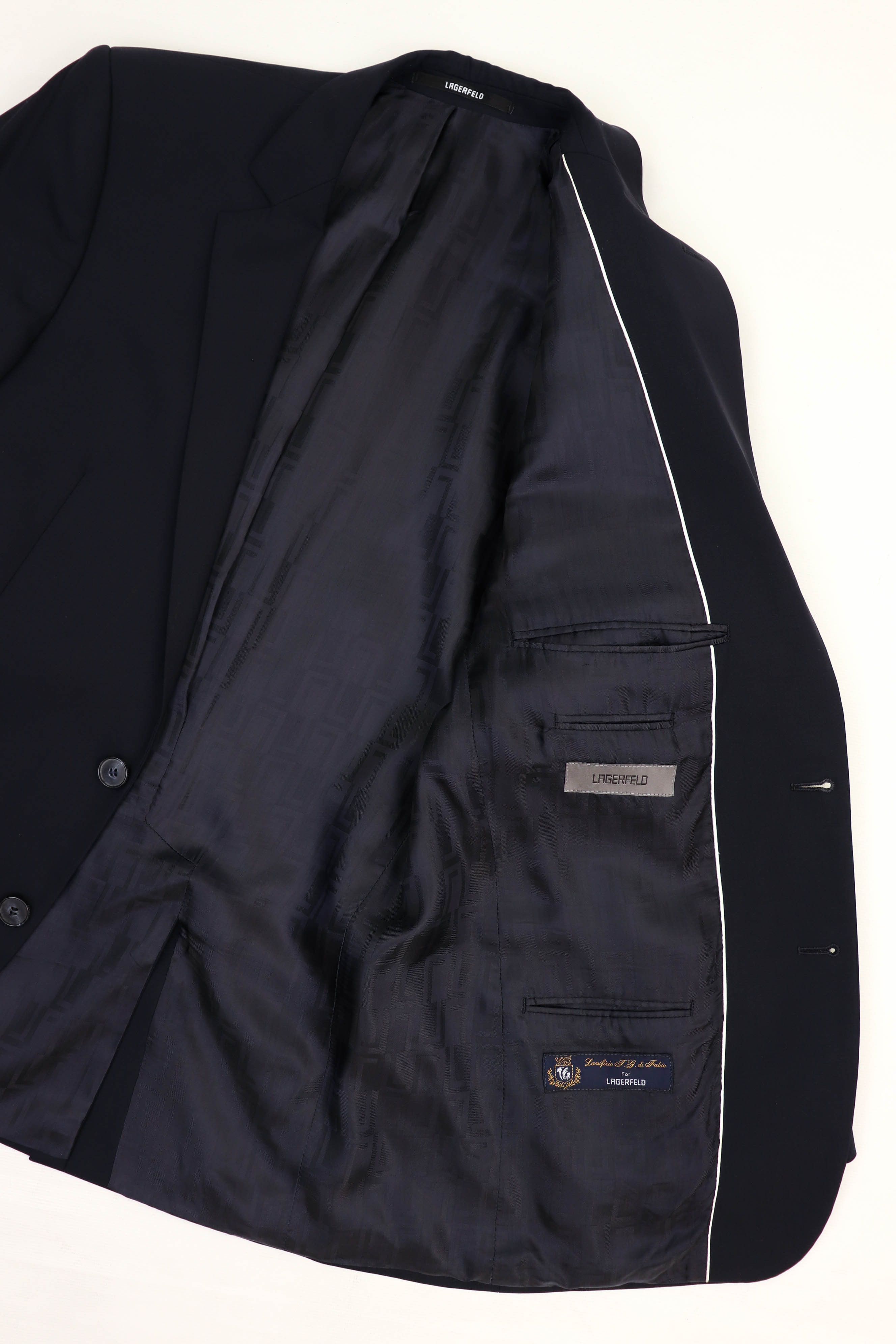 Karl Lagerfeld Lagerfeld Vintage 00s Blue Wool Sport Coat Blazer Jacket Size US M / EU 48-50 / 2 - 11 Thumbnail
