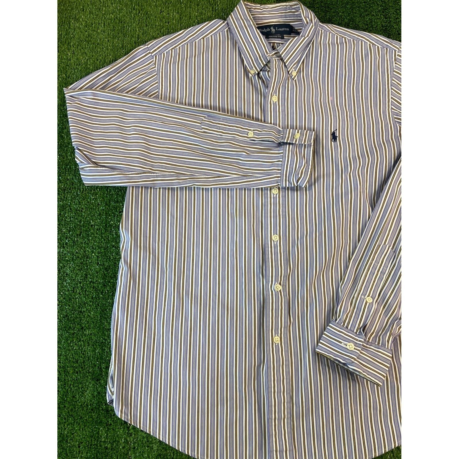 Polo Ralph Lauren Polo Ralph Lauren Custom Fit Striped Button Down Shirt Men L Size US L / EU 52-54 / 3 - 1 Thumbnail