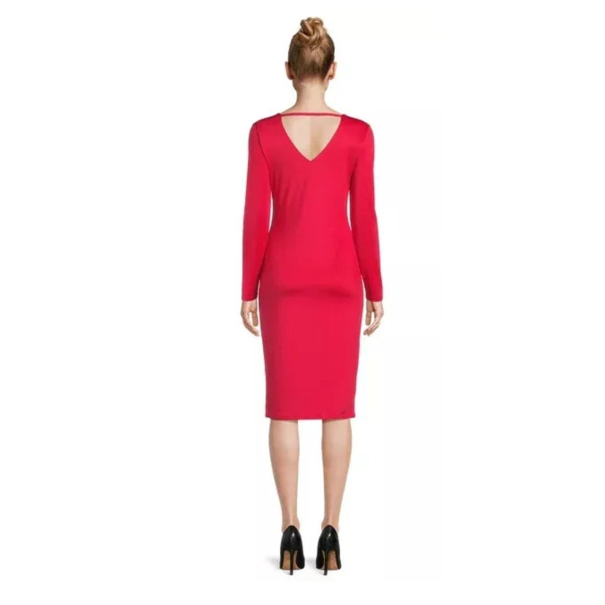 Madden NYC Juniors Double Layer Bodycon Dress fiery long sleeve V-neck Size XS / US 0-2 / IT 36-38 - 2 Thumbnail