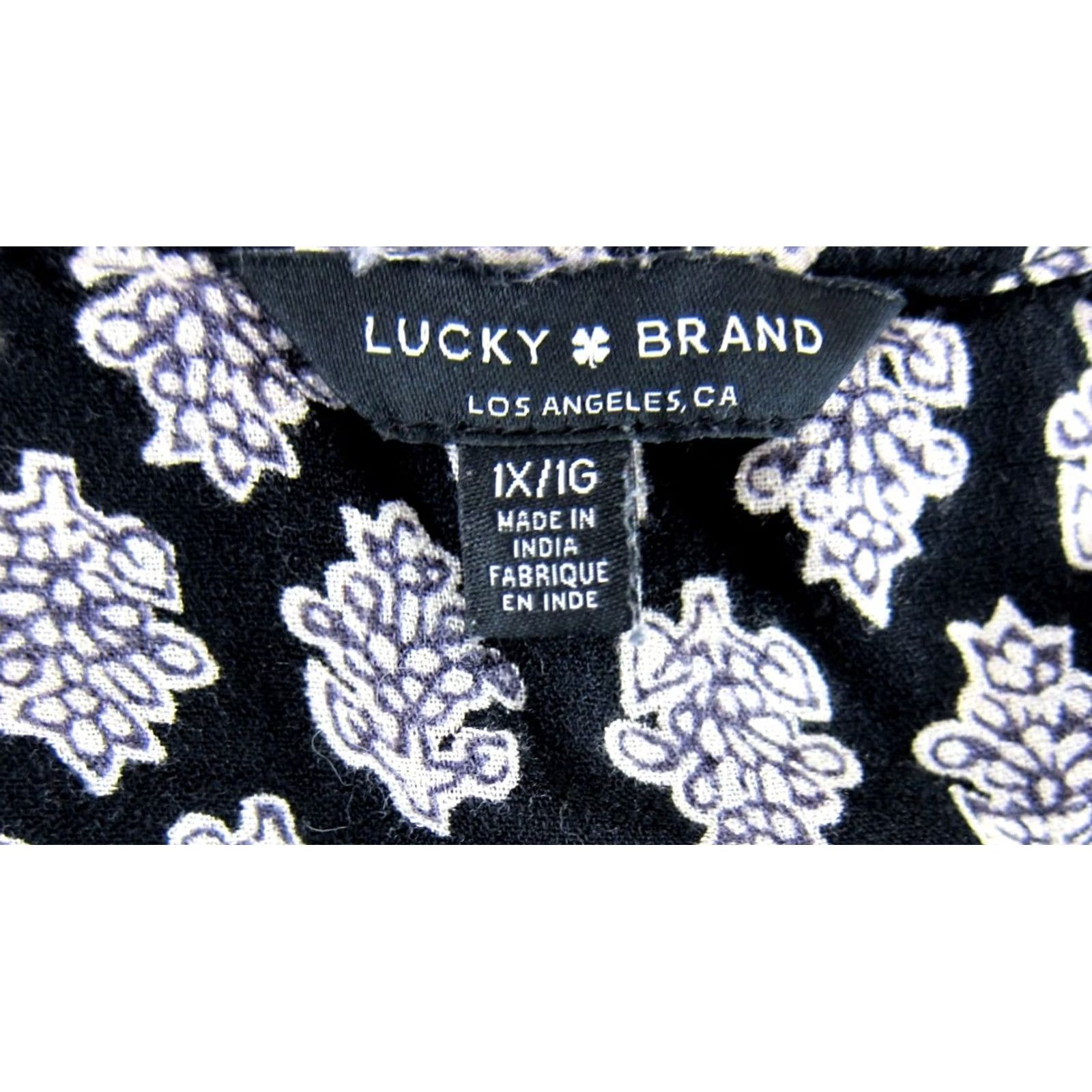 Lucky Brand Lucky Brand Floral Button Down Hi-Low Maxi Tank Sun Dress 1X Black Rayon Sleeveless V-Neck) Size XL / US 12-14 / IT 48-50 - 3 Thumbnail