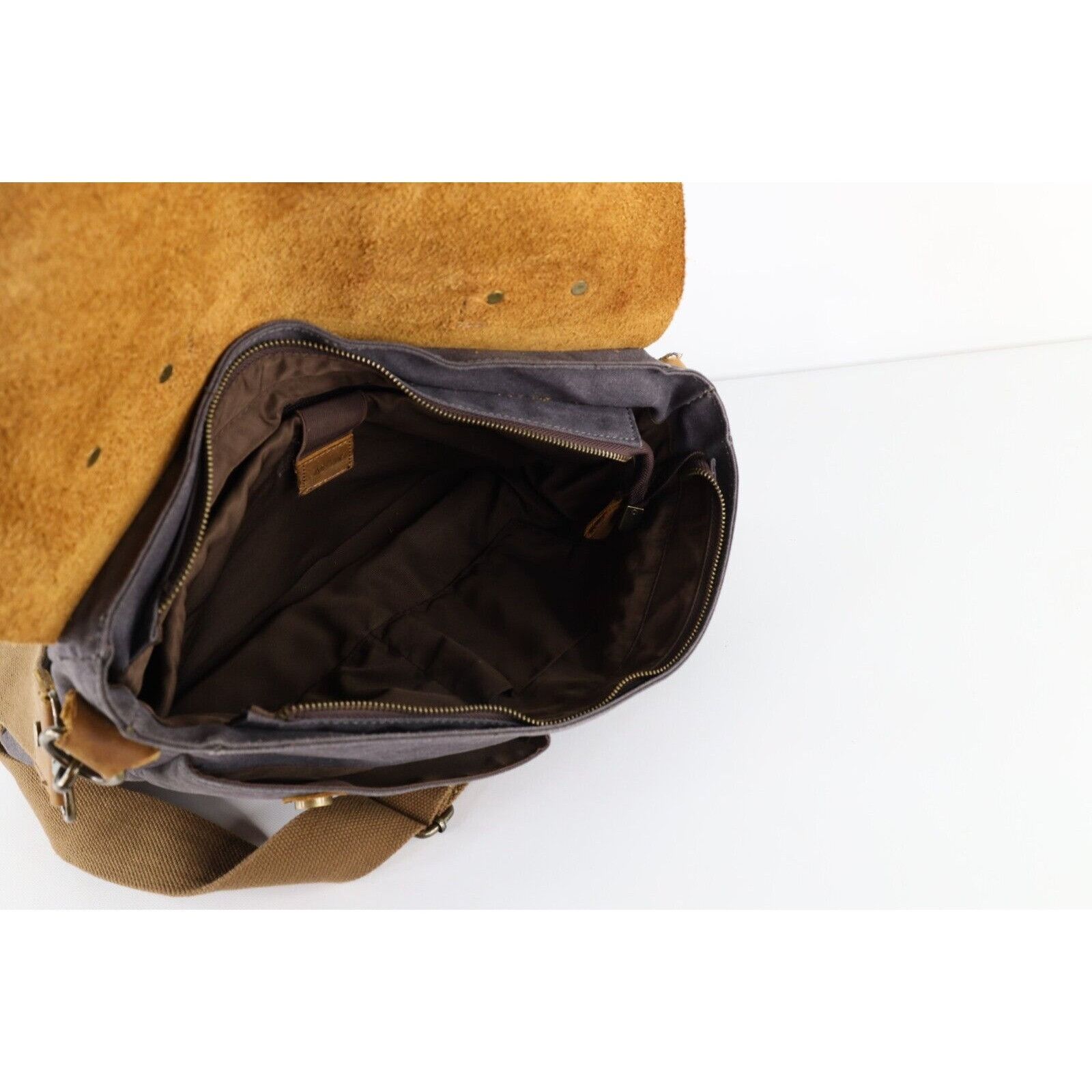 Vintage Vintage Streetwear Leather Canvas Handled Crossbody Bag Size ONE SIZE - 10 Thumbnail