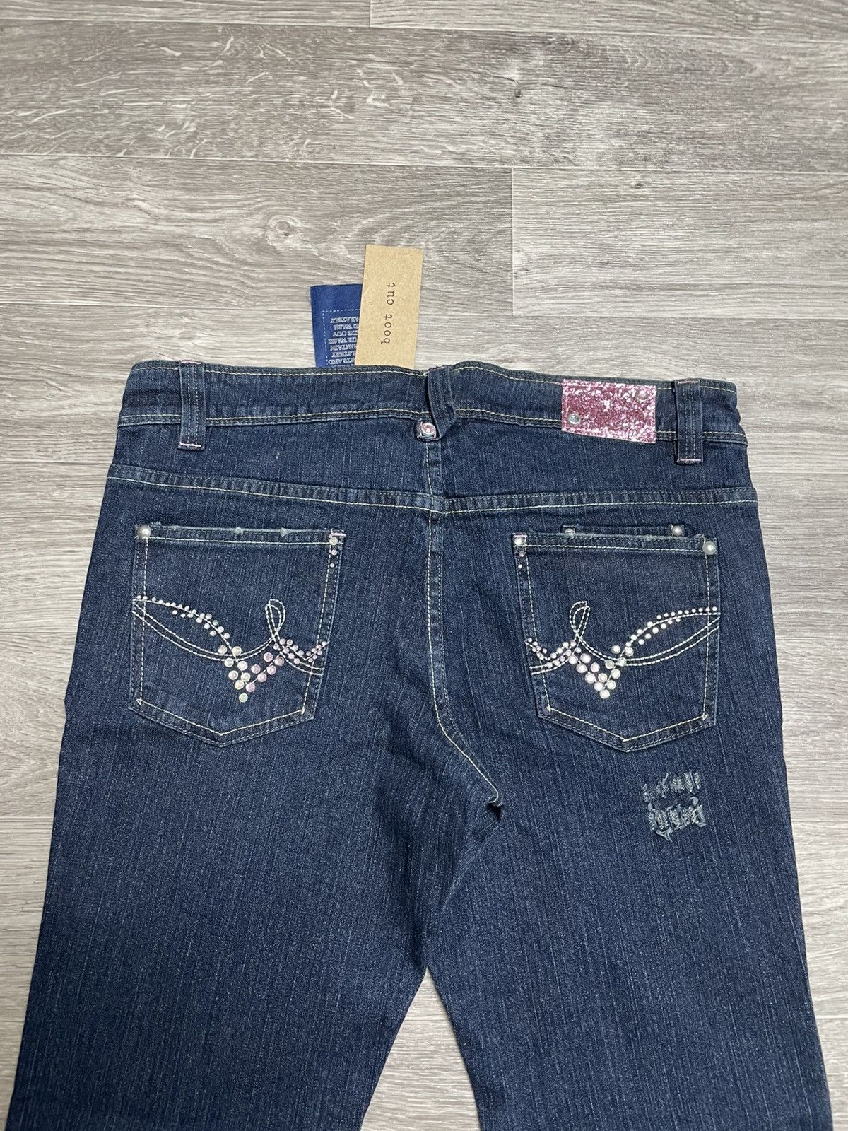 Japanese Brand New Boot Cut Rhinestones Denim Jeans Vintage Y2K 90s Punk Size 38" / US 16 / IT 52 - 17 Thumbnail