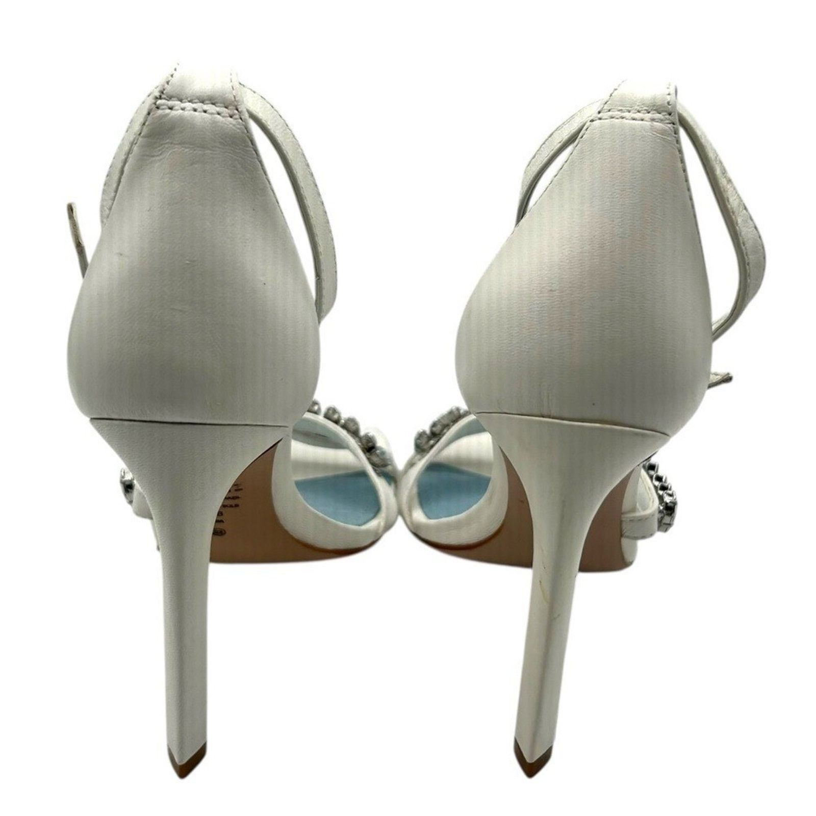 SCHUTZ SCHUTZ White Rhinestone Stiletto Heels Square Toe Size 8B Size US 8 / IT 38 - 9 Thumbnail