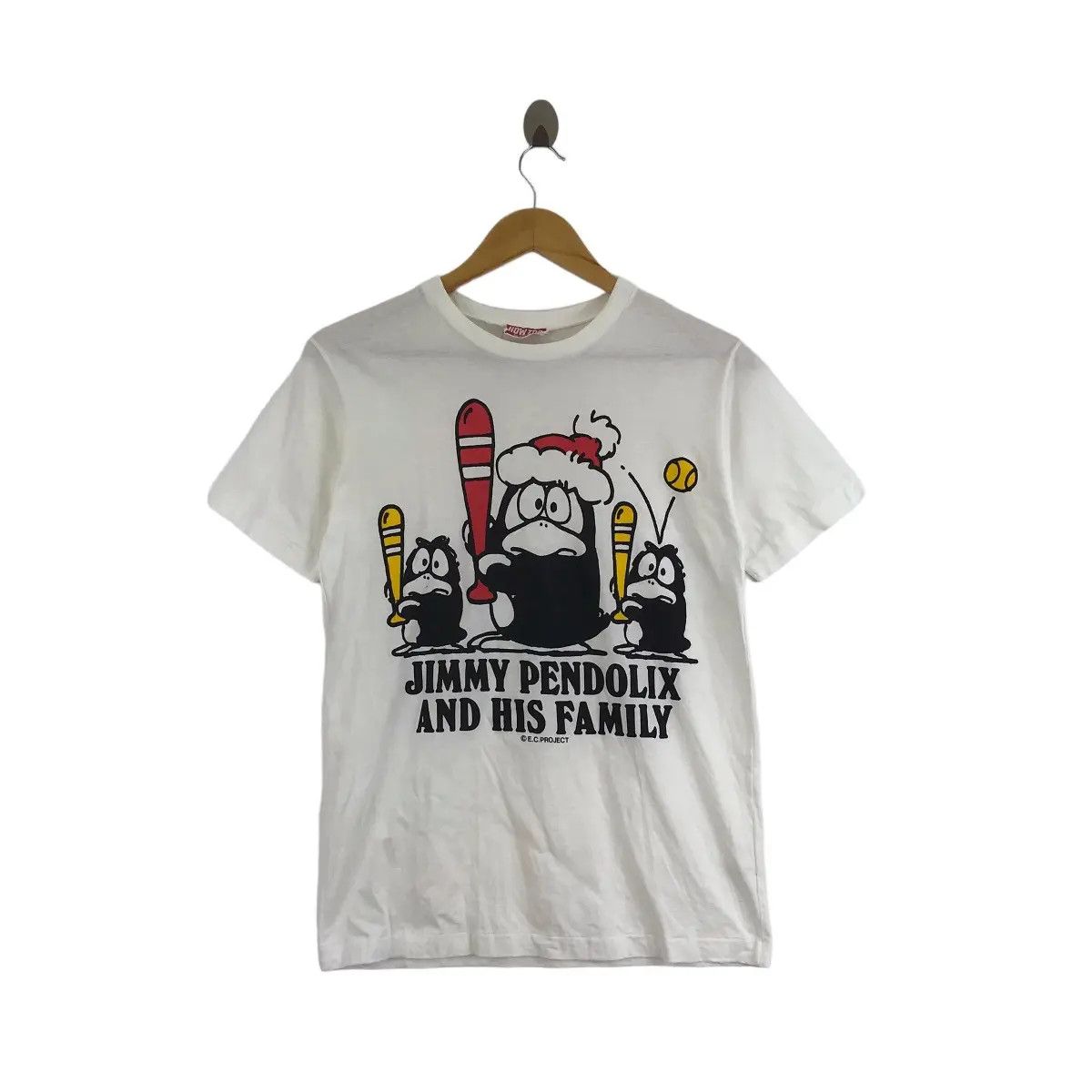 Vtg 90’ JIMMY PENDOLIX MIDORI Baseball Cartoon Tee Shirt