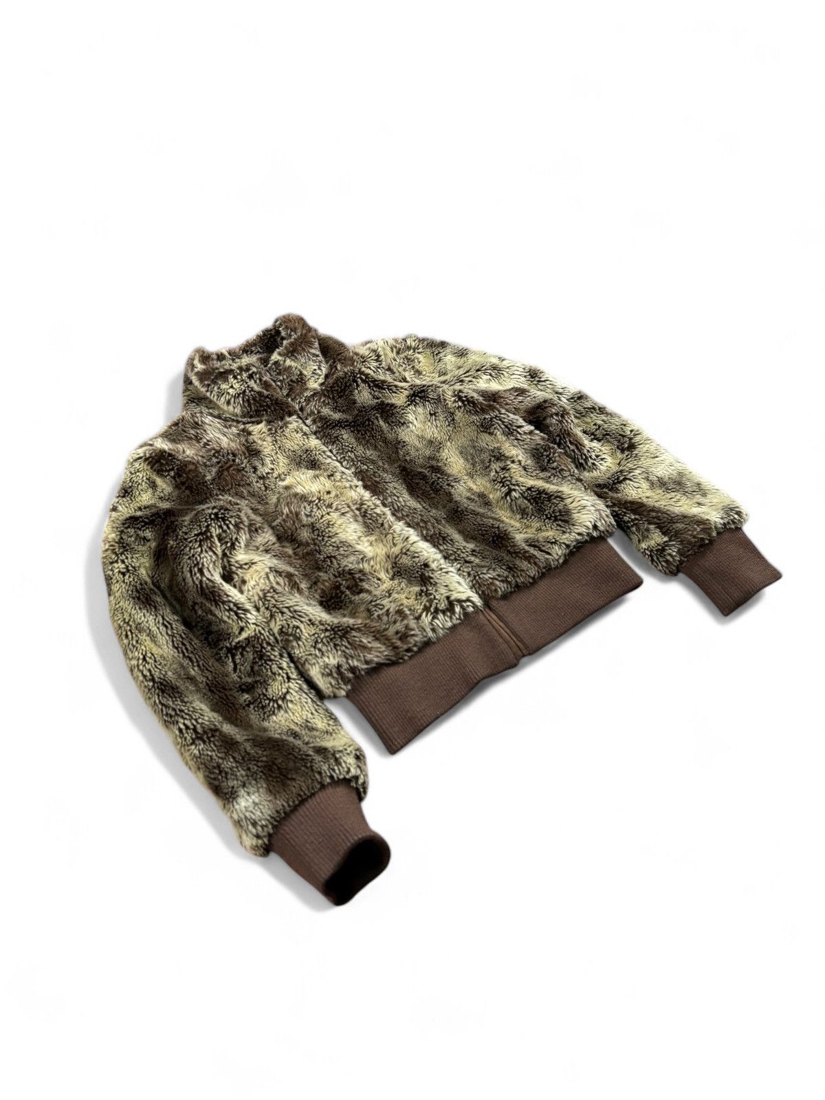 Vintage Cropped Vintage fluffy Faux Fur bomber jacket Size XS / US 0-2 / IT 36-38 - 4 Thumbnail